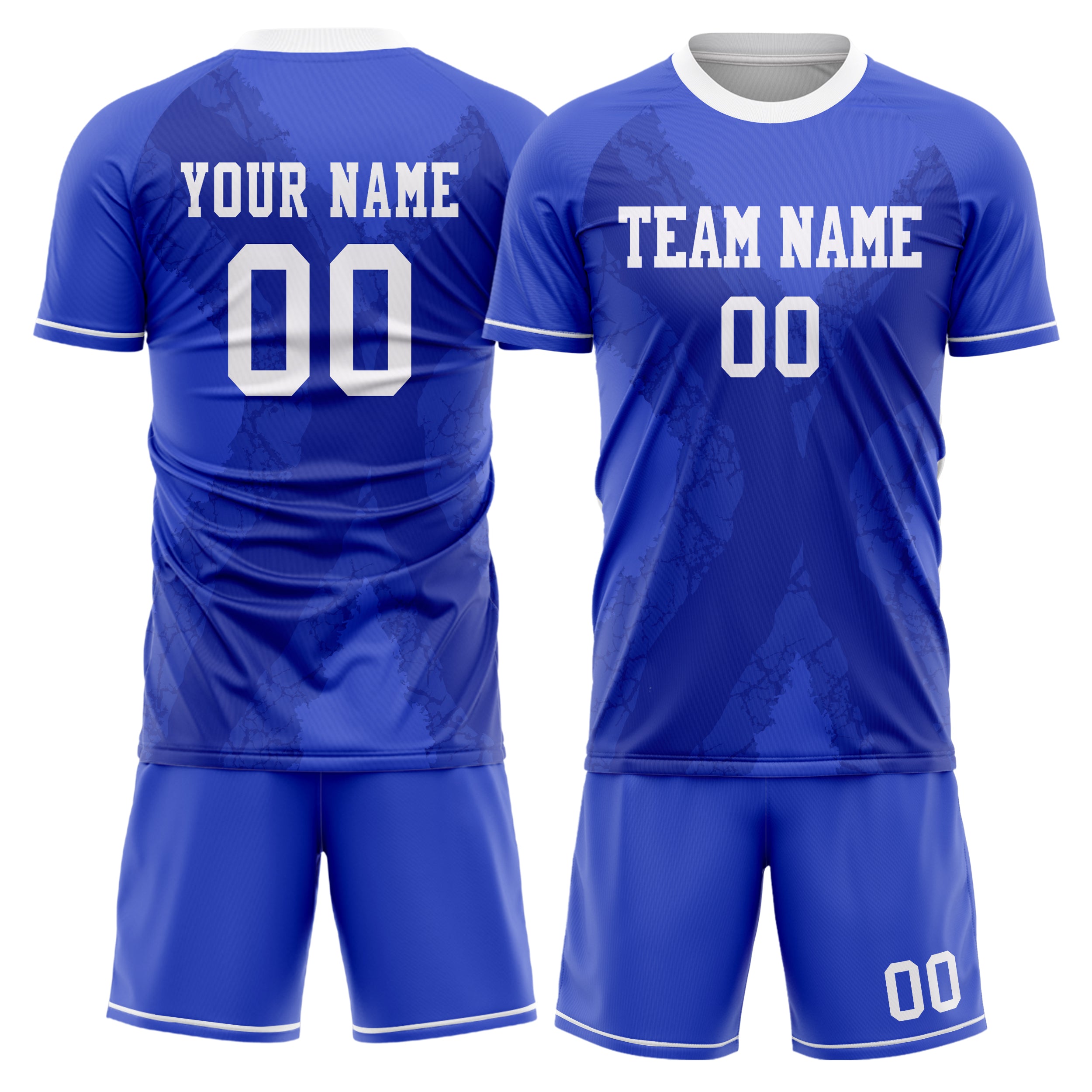 Custom Blue White Pattern Soccer Jersey