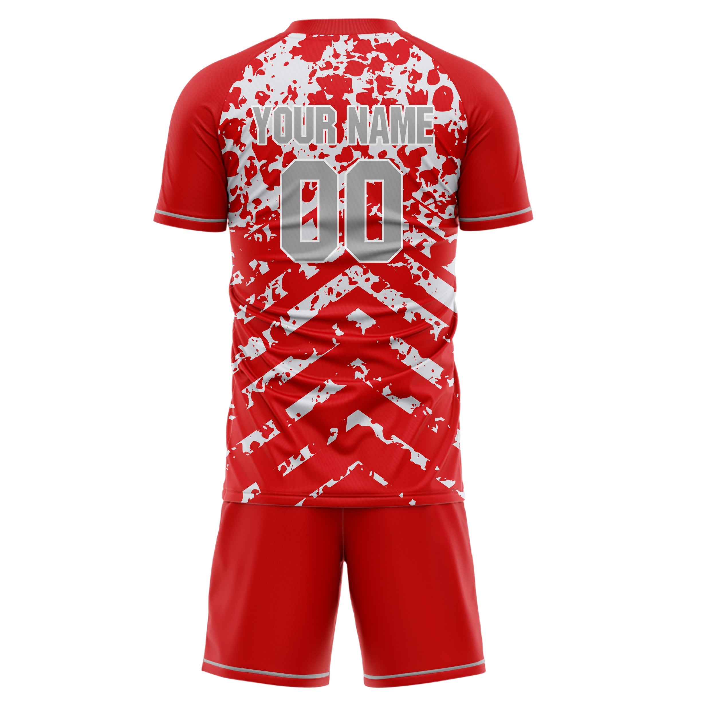 Custom Red White Pattern Soccer Jersey