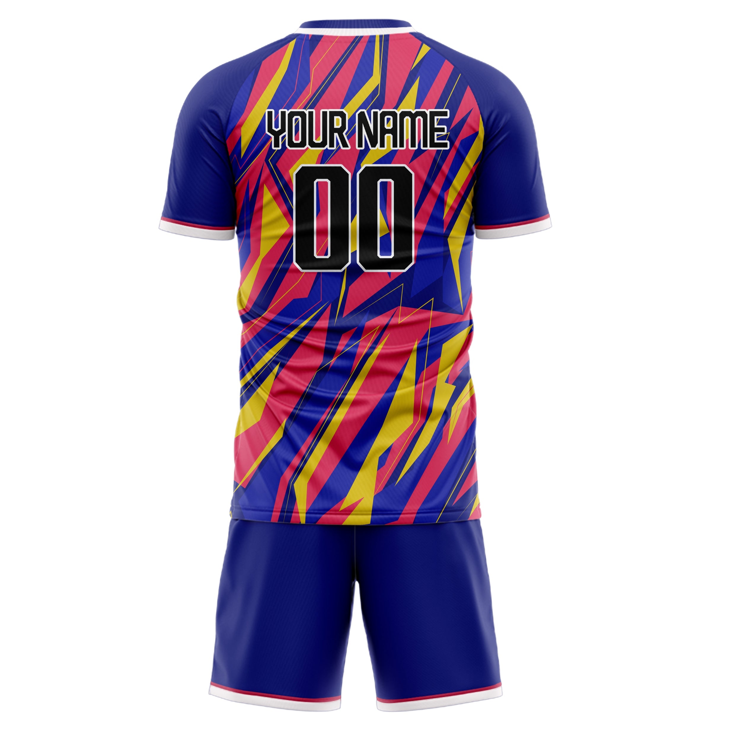 Custom Royal Pink Pattern Soccer Jersey