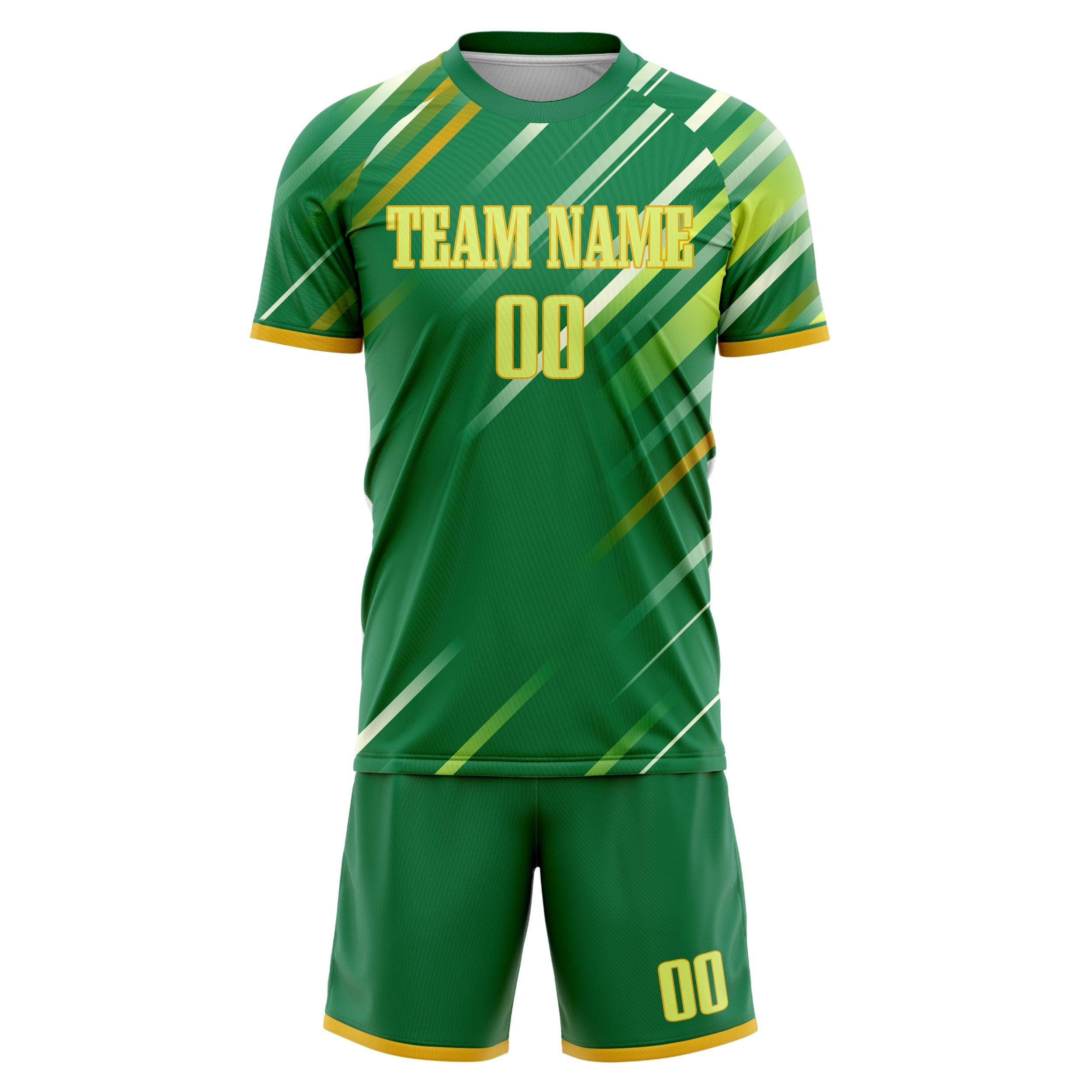 Custom Kelly Green Teal Pattern Soccer Jersey