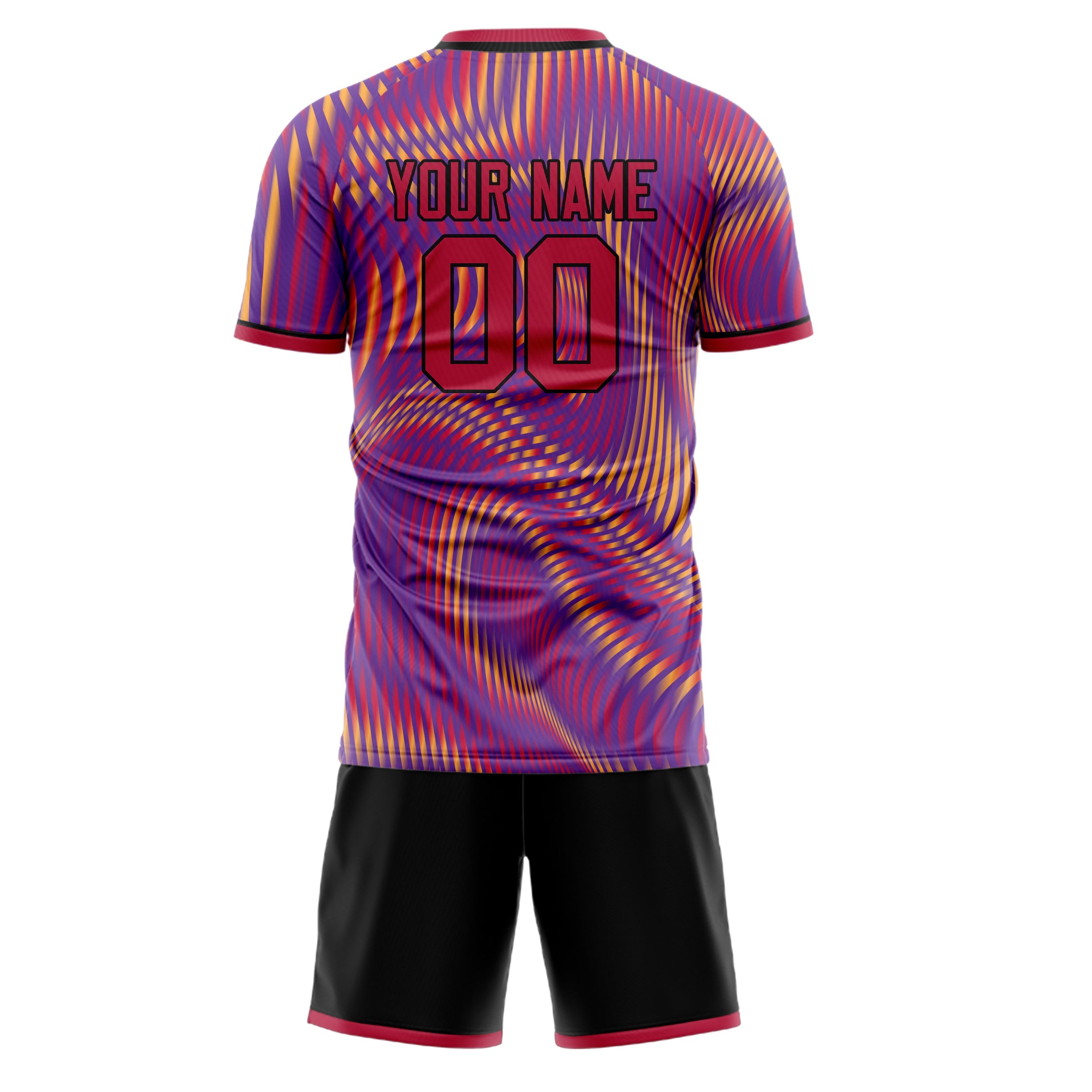 Custom Purple Red Pattern Soccer Jersey