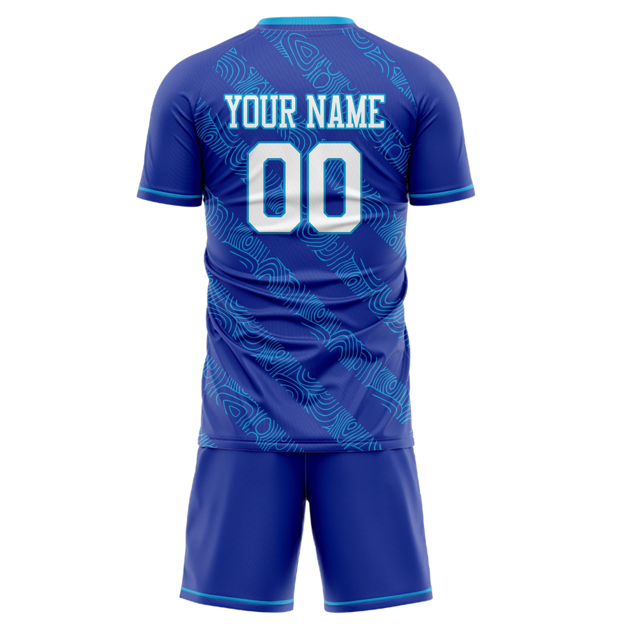 Custom Royal White Pattern Soccer Jersey