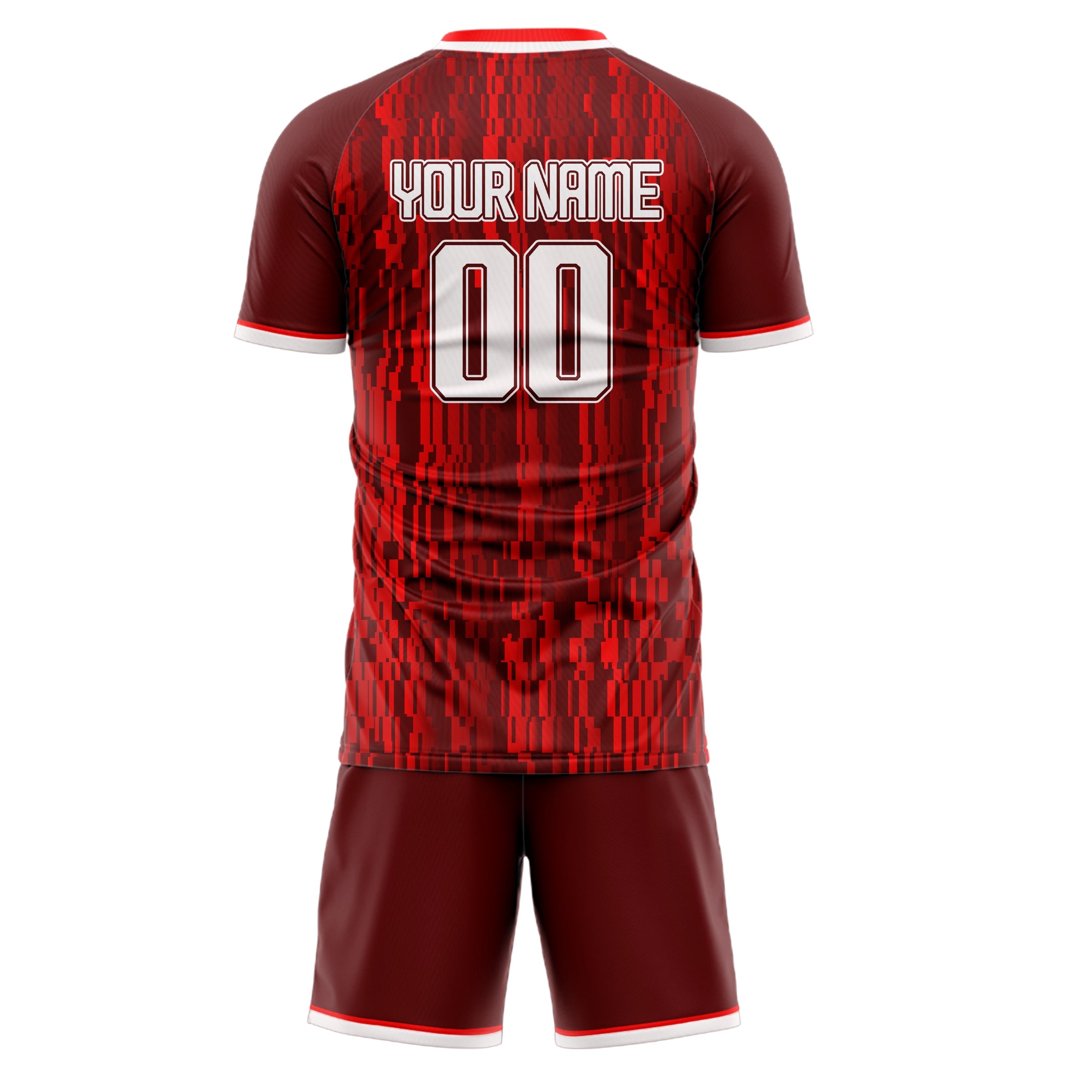 Custom Red White Pattern Soccer Jersey