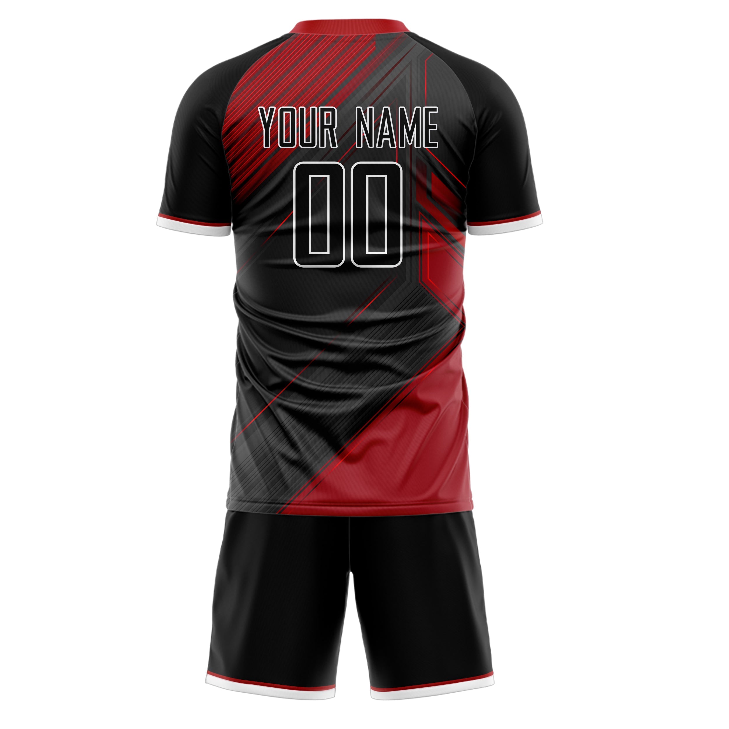 Custom Gray Red Pattern Soccer Jersey