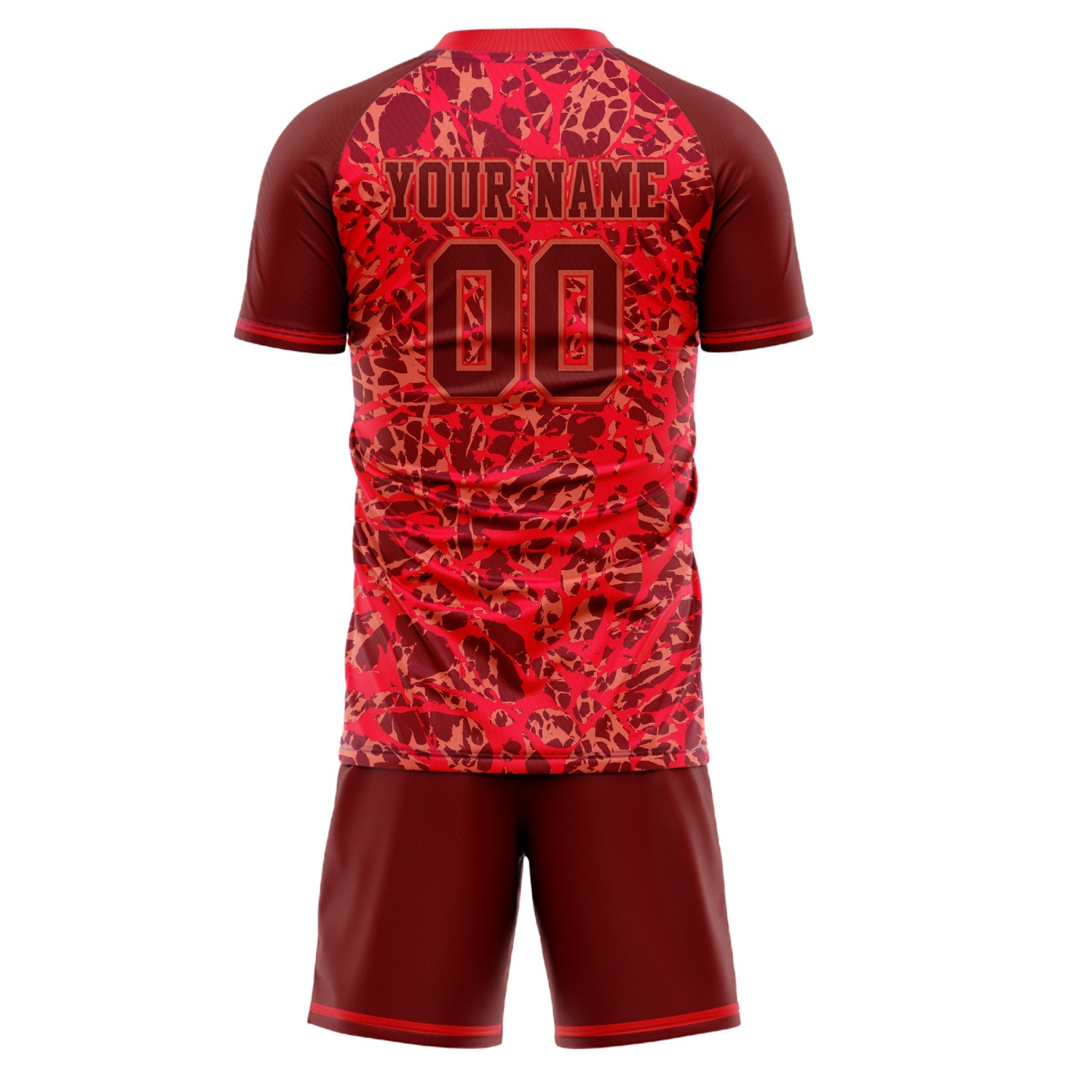 Custom Red Crimson Pattern Soccer Jersey