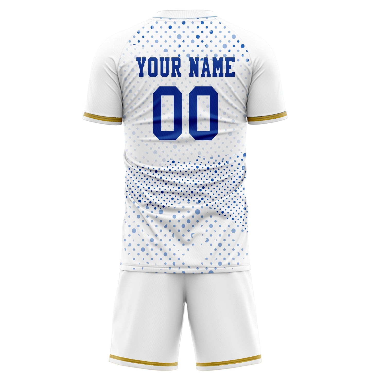 Custom White Royal Pattern Soccer Jersey