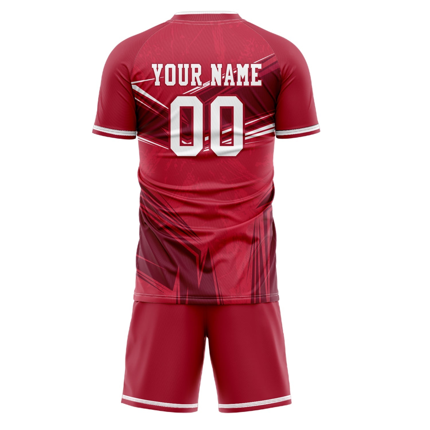Custom Red White Pattern Soccer Jersey
