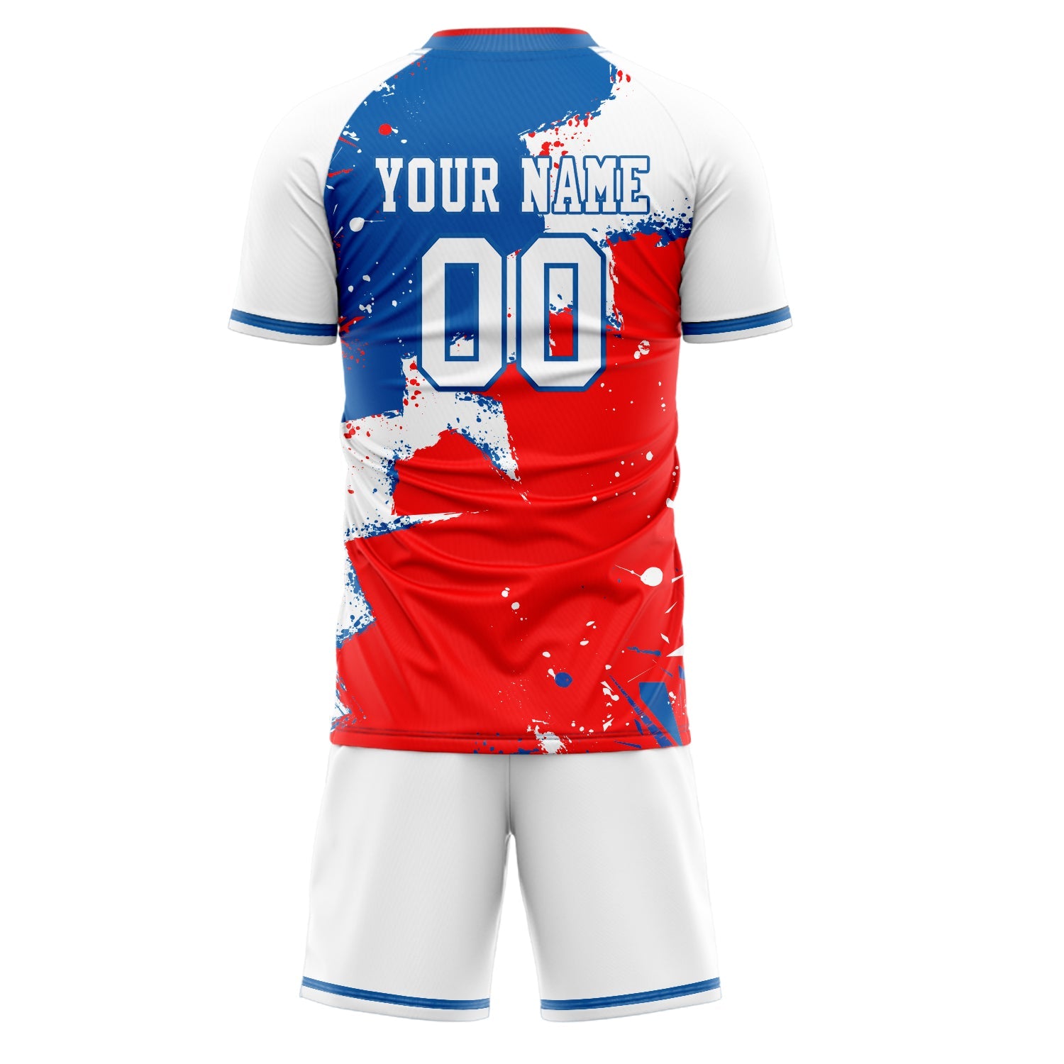 Custom Red White Pattern Soccer Jersey