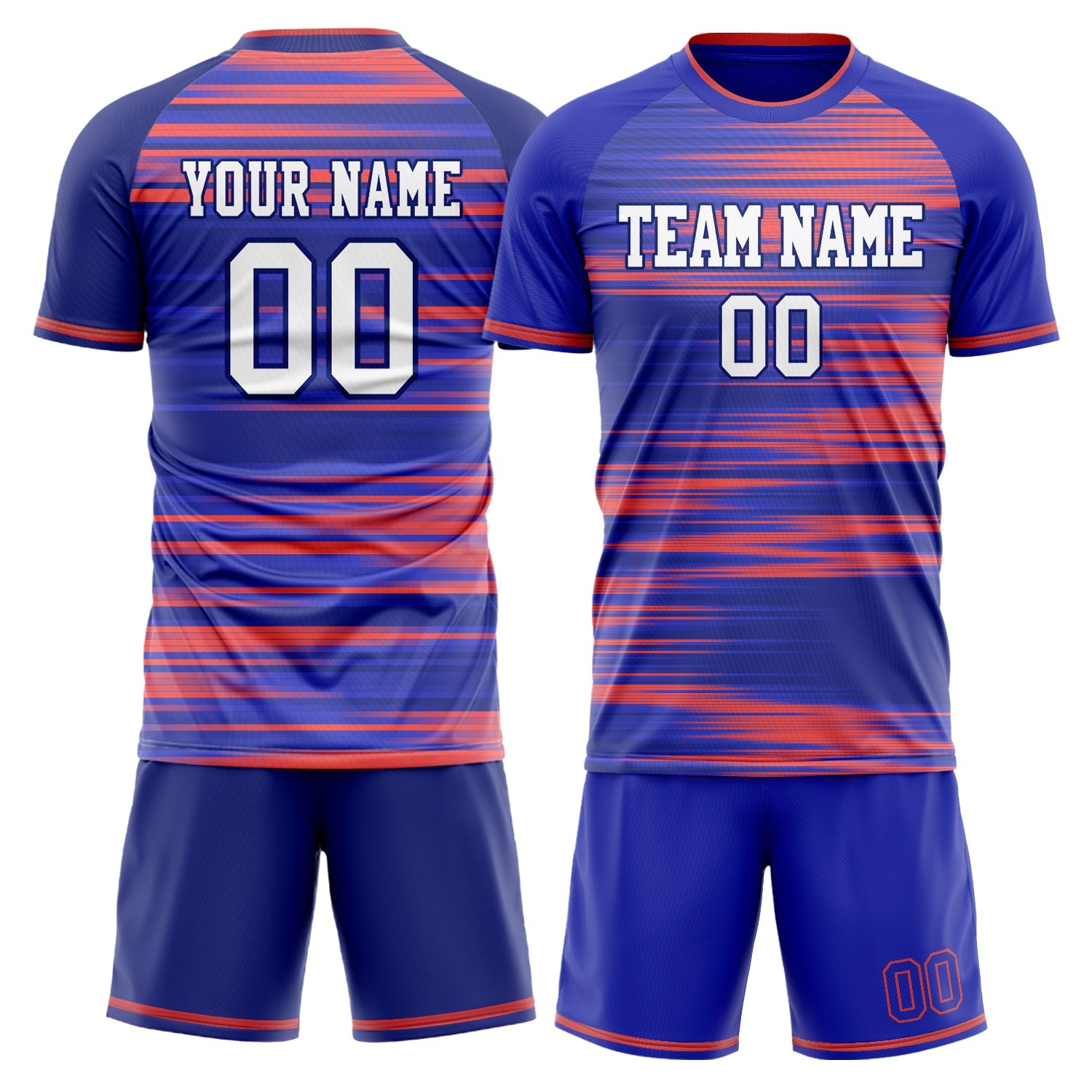 Custom Royal Red Pattern Soccer Jersey