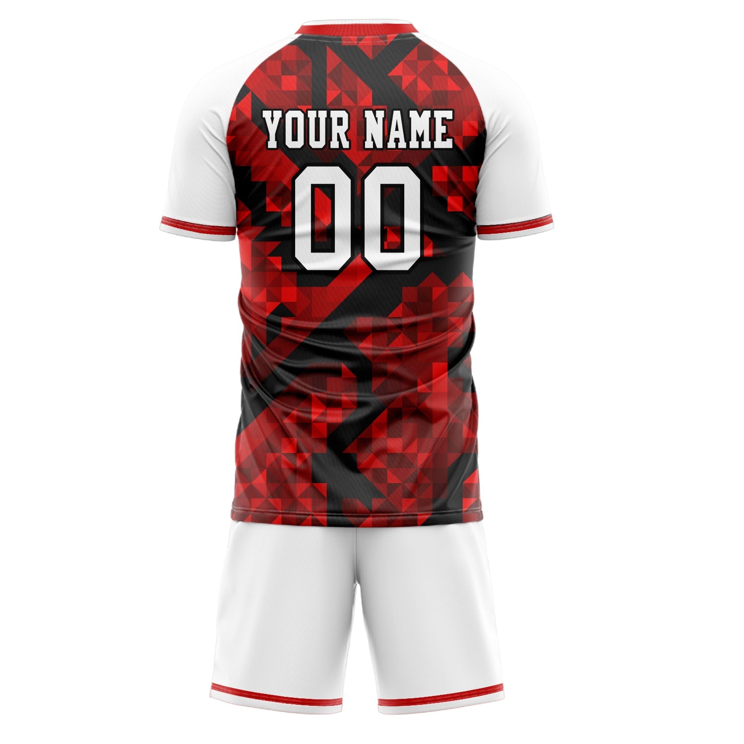 Custom Red White Pattern Soccer Jersey