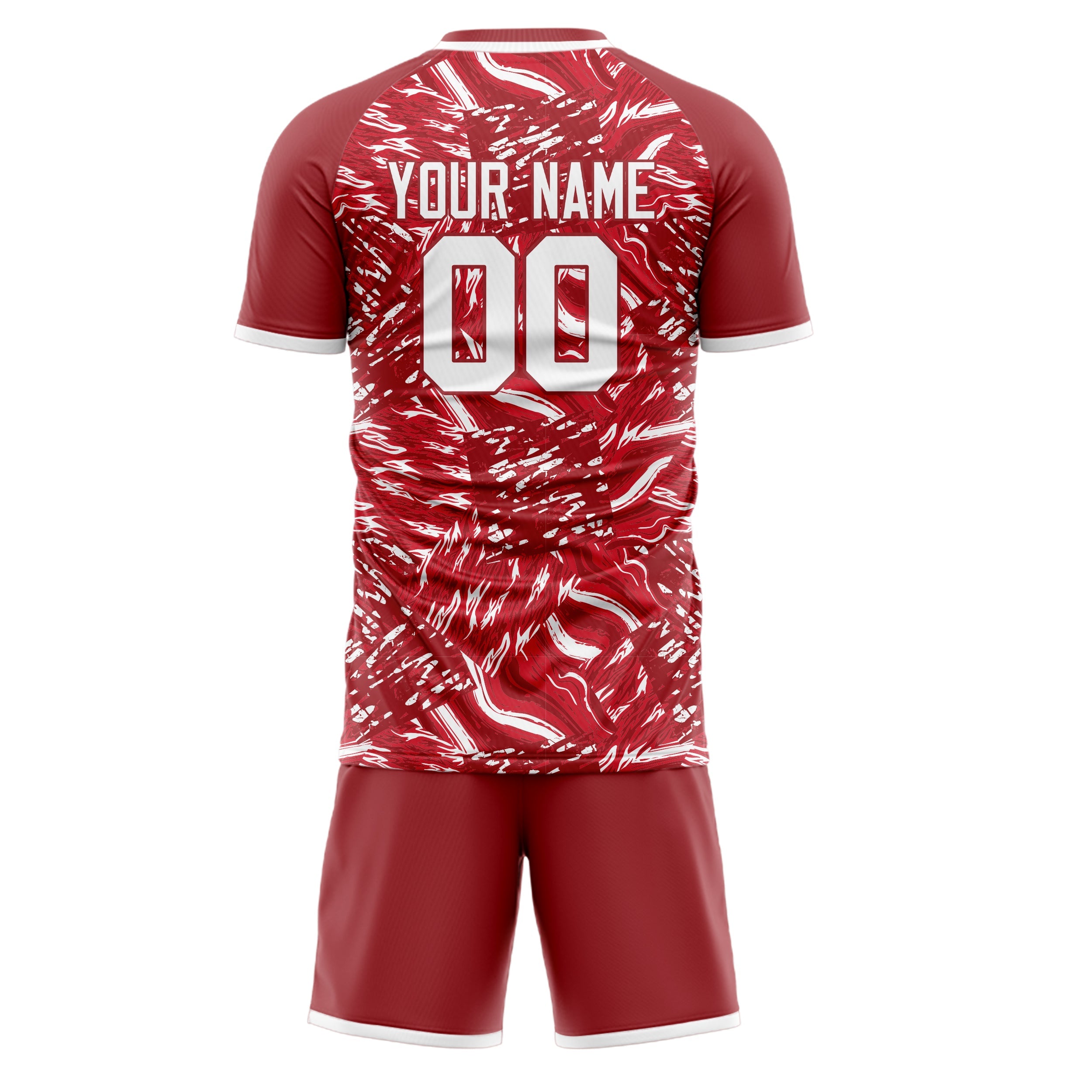 Custom Red White Pattern Soccer Jersey