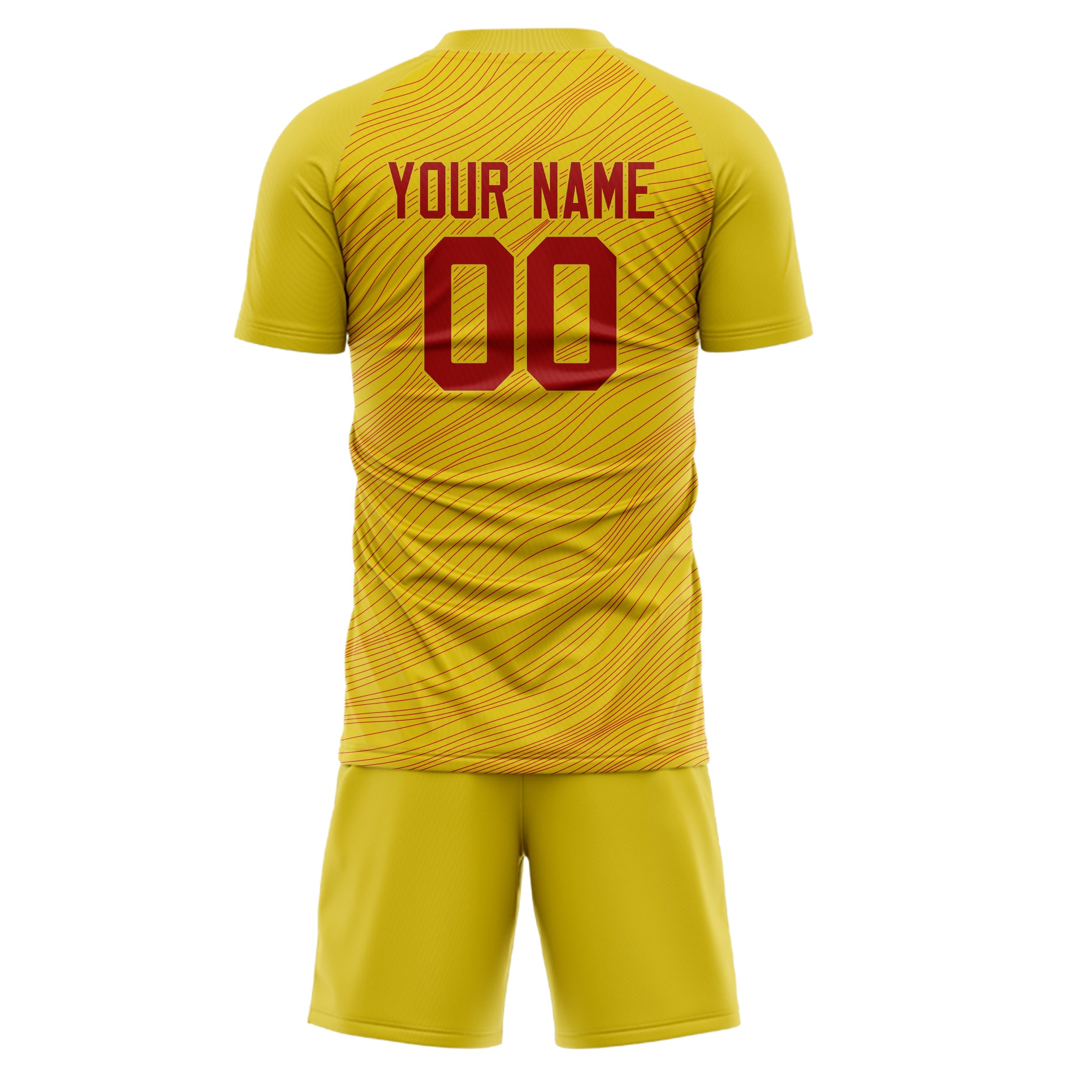 Custom Gold Red Pattern Soccer Jersey