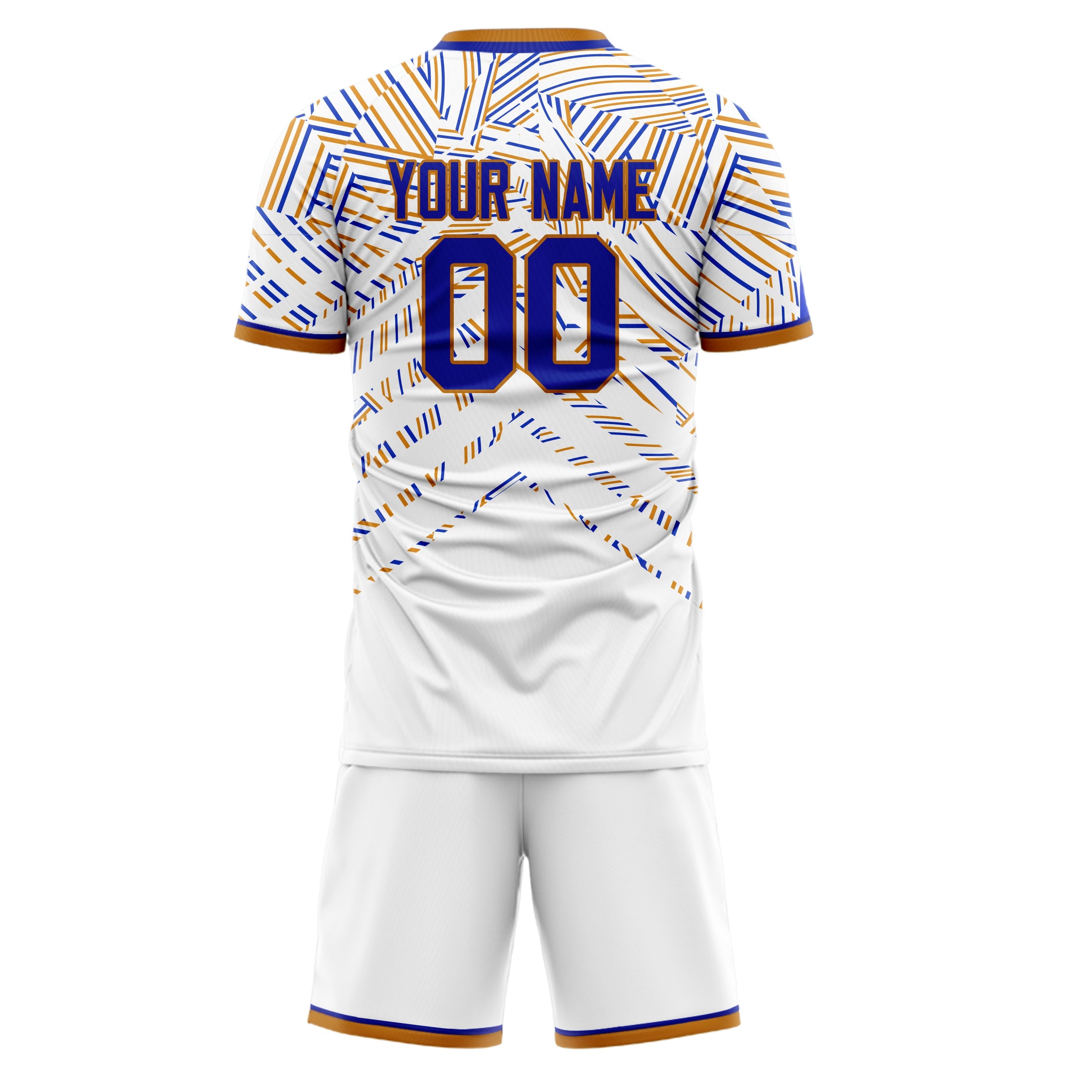 Custom White Royal Pattern Soccer Jersey