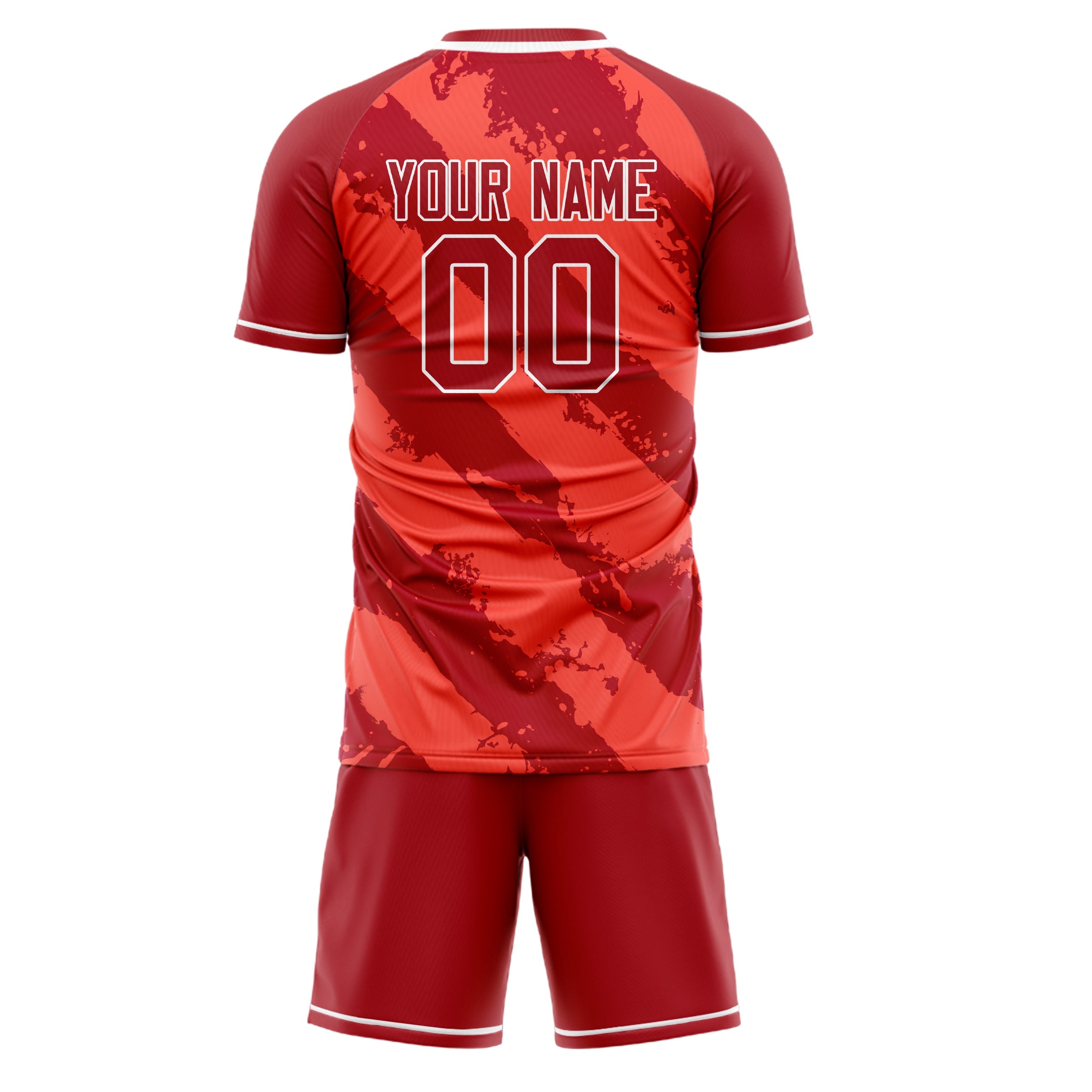 Custom Red White Pattern Soccer Jersey