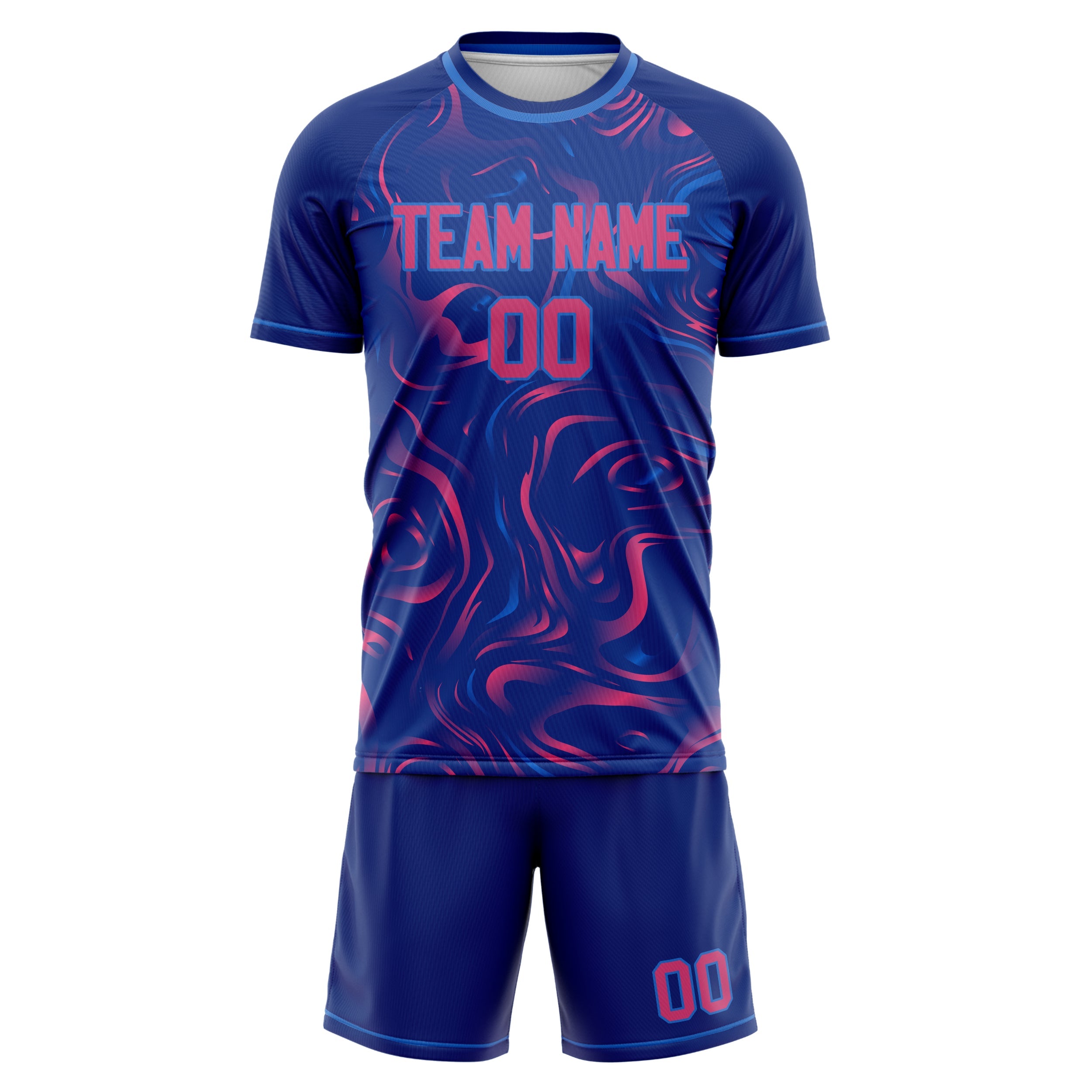 Custom Royal Pink Pattern Soccer Jersey