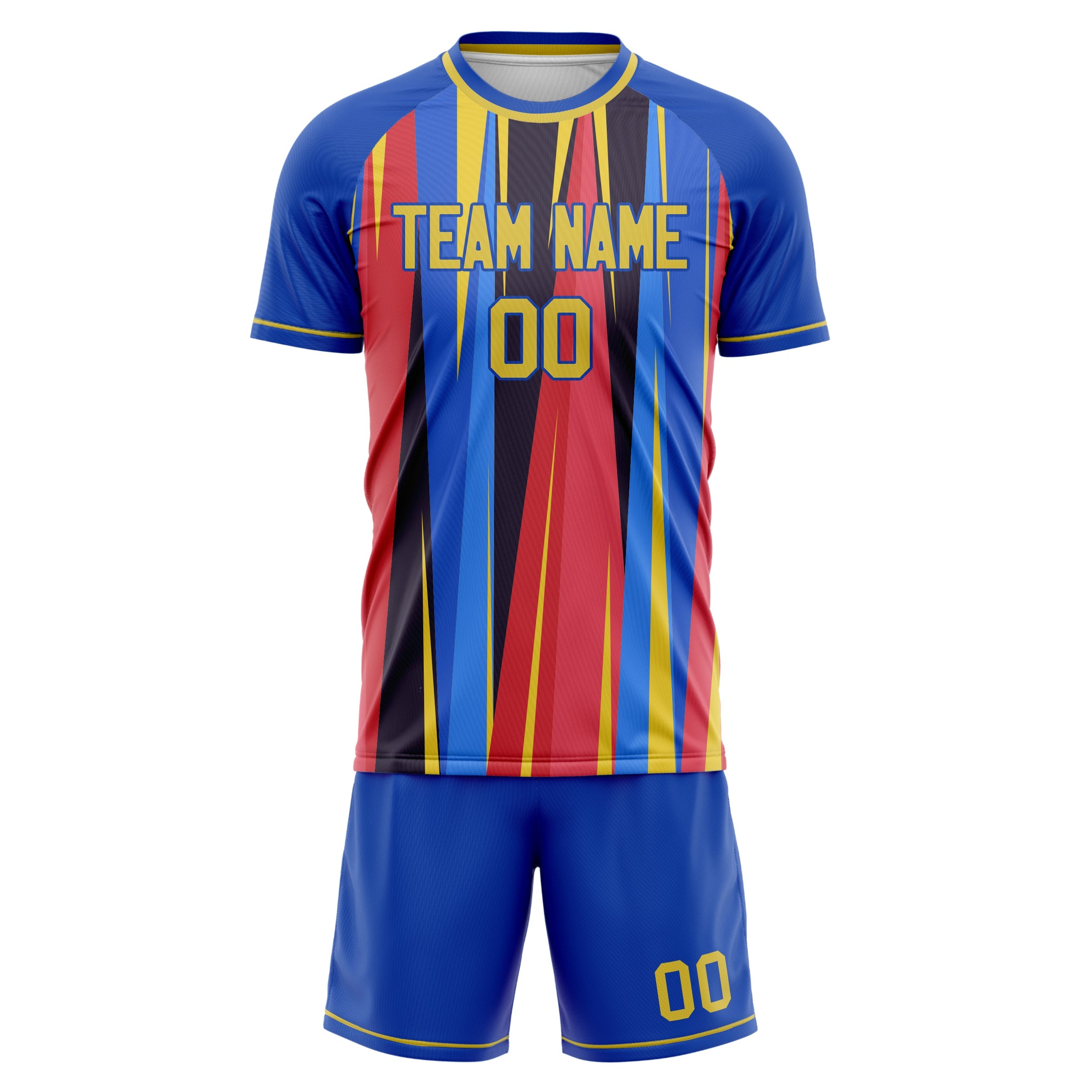 Custom Royal Gold Pattern Soccer Jersey