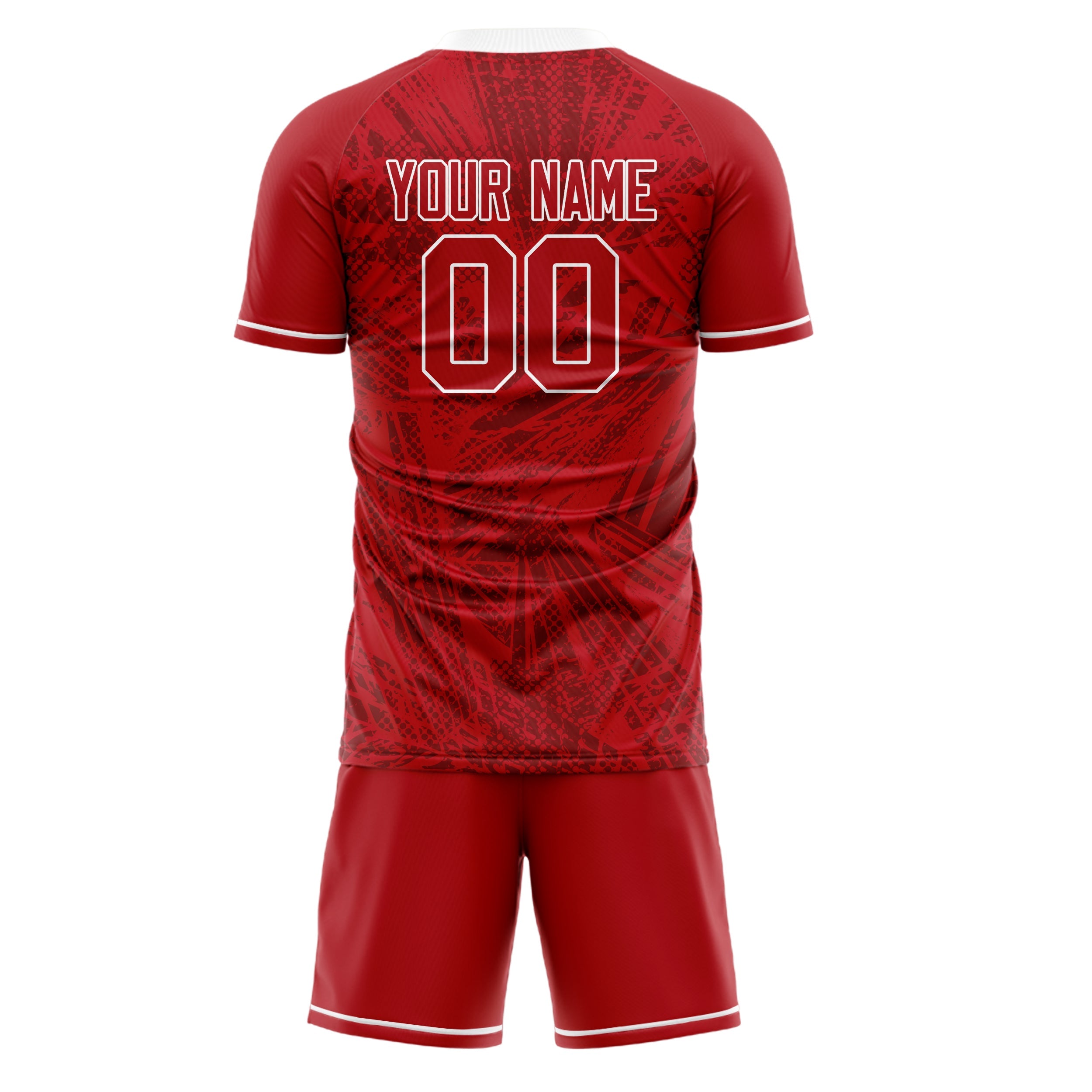Custom Red White Pattern Soccer Jersey