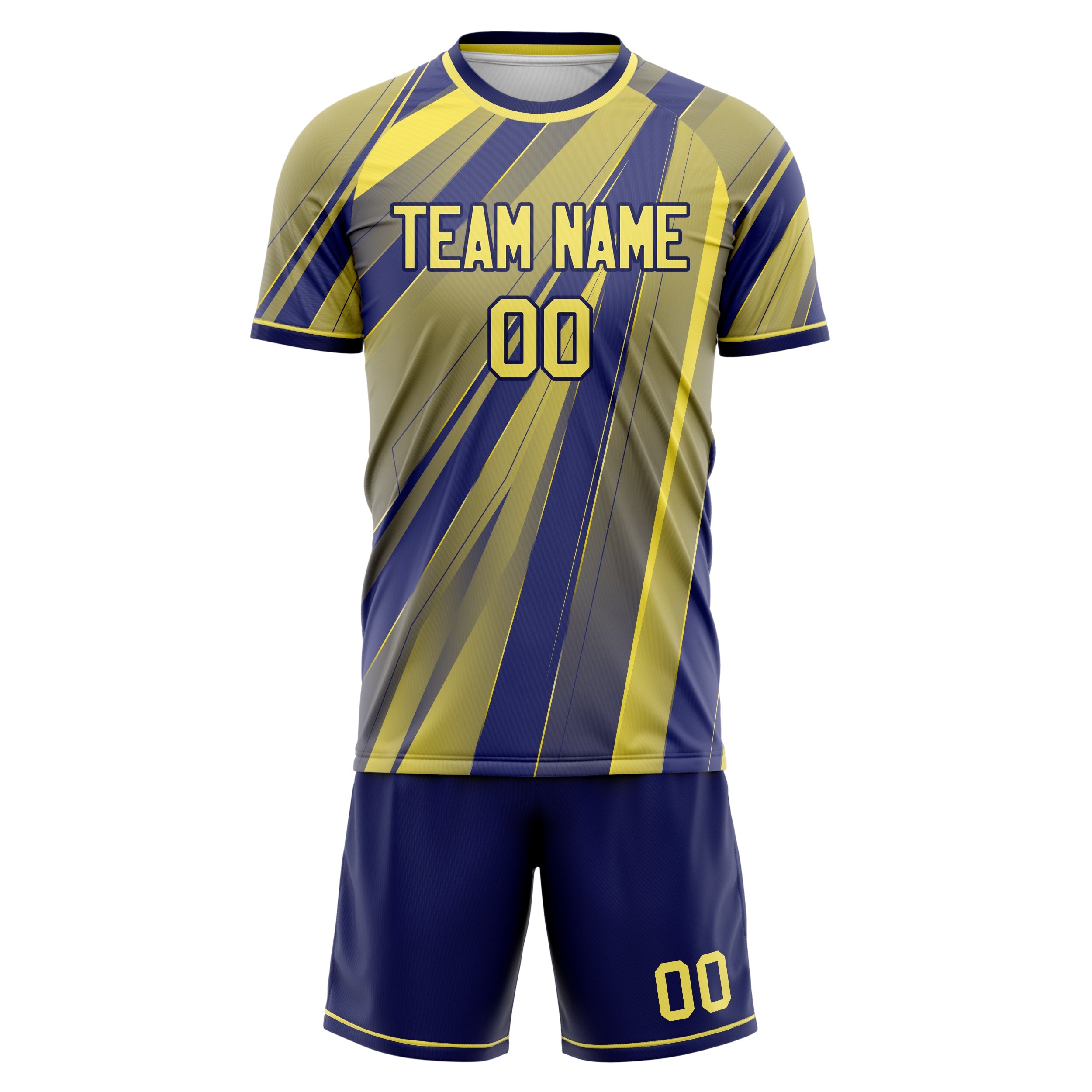 Custom Yellow Royal Pattern Soccer Jersey