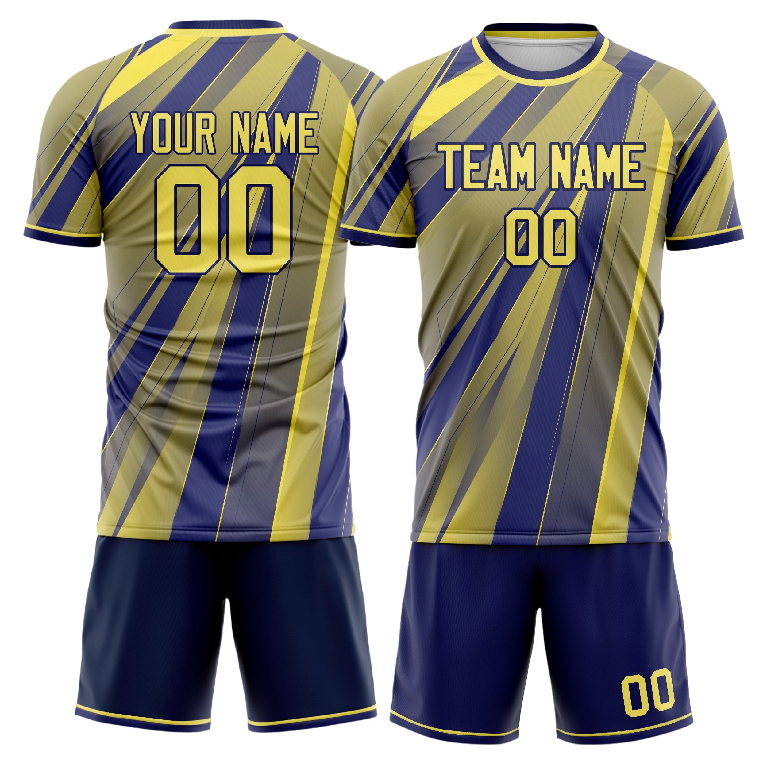Custom Yellow Royal Pattern Soccer Jersey