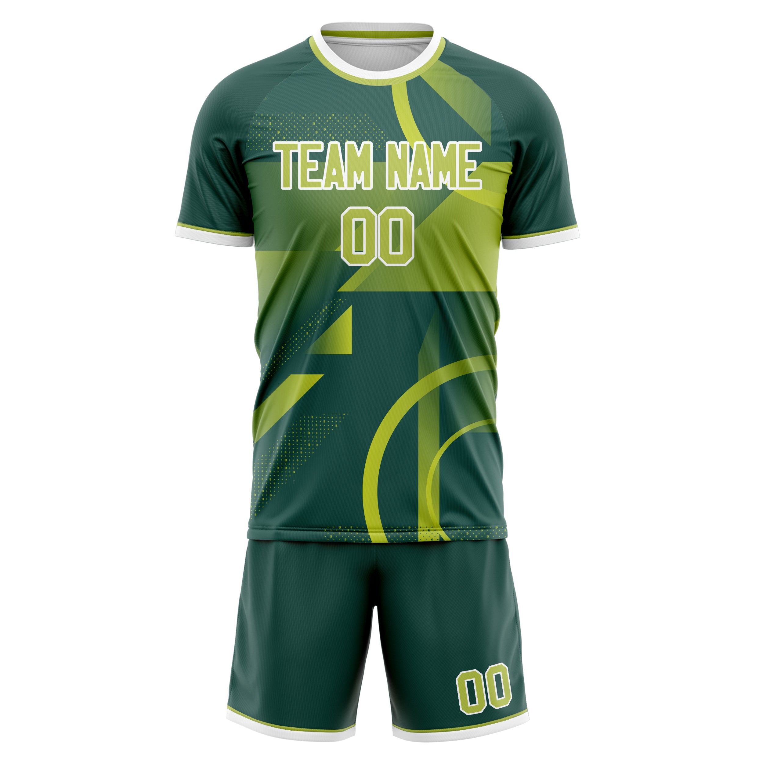 Custom Green White Pattern Soccer Jersey