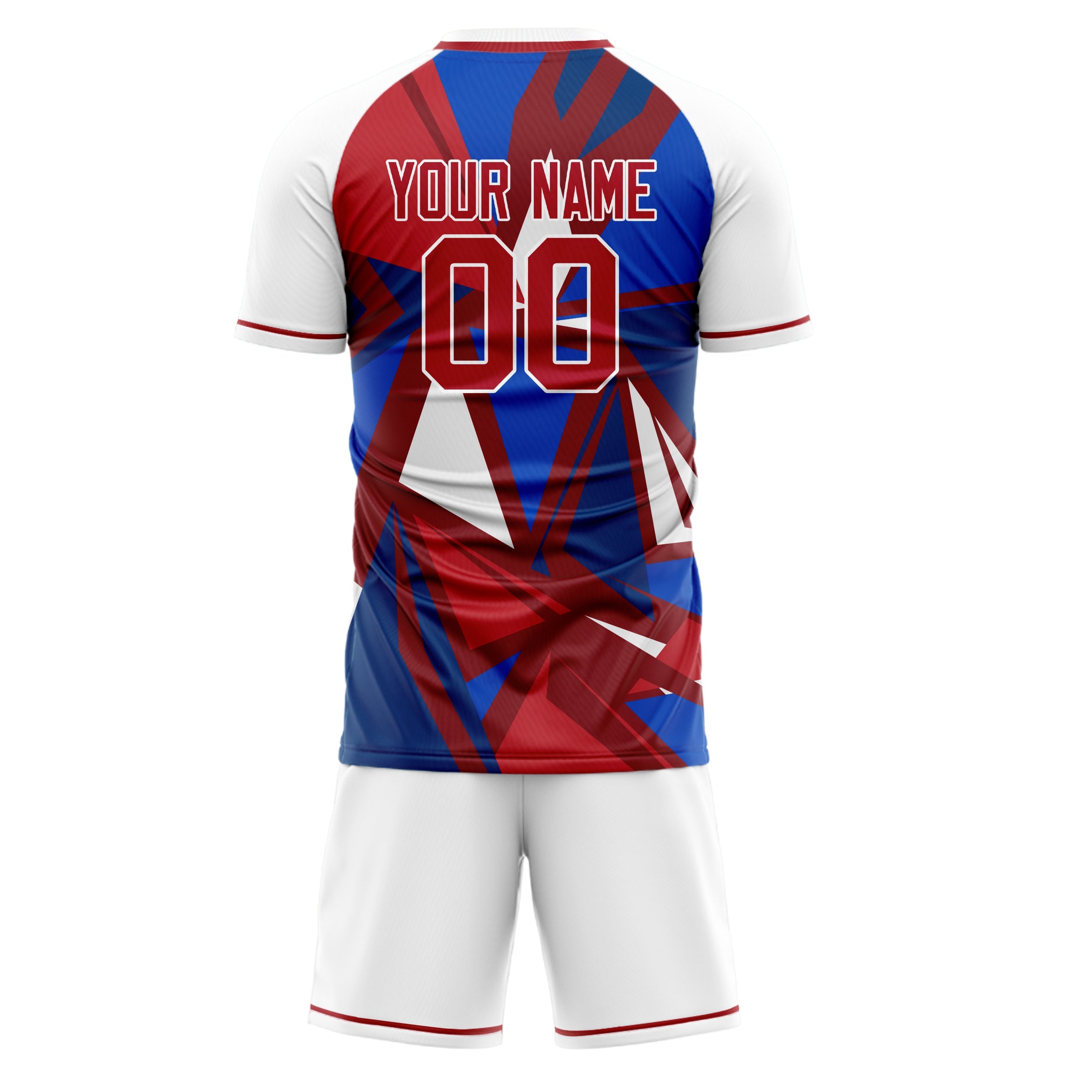Custom Red White Pattern Soccer Jersey