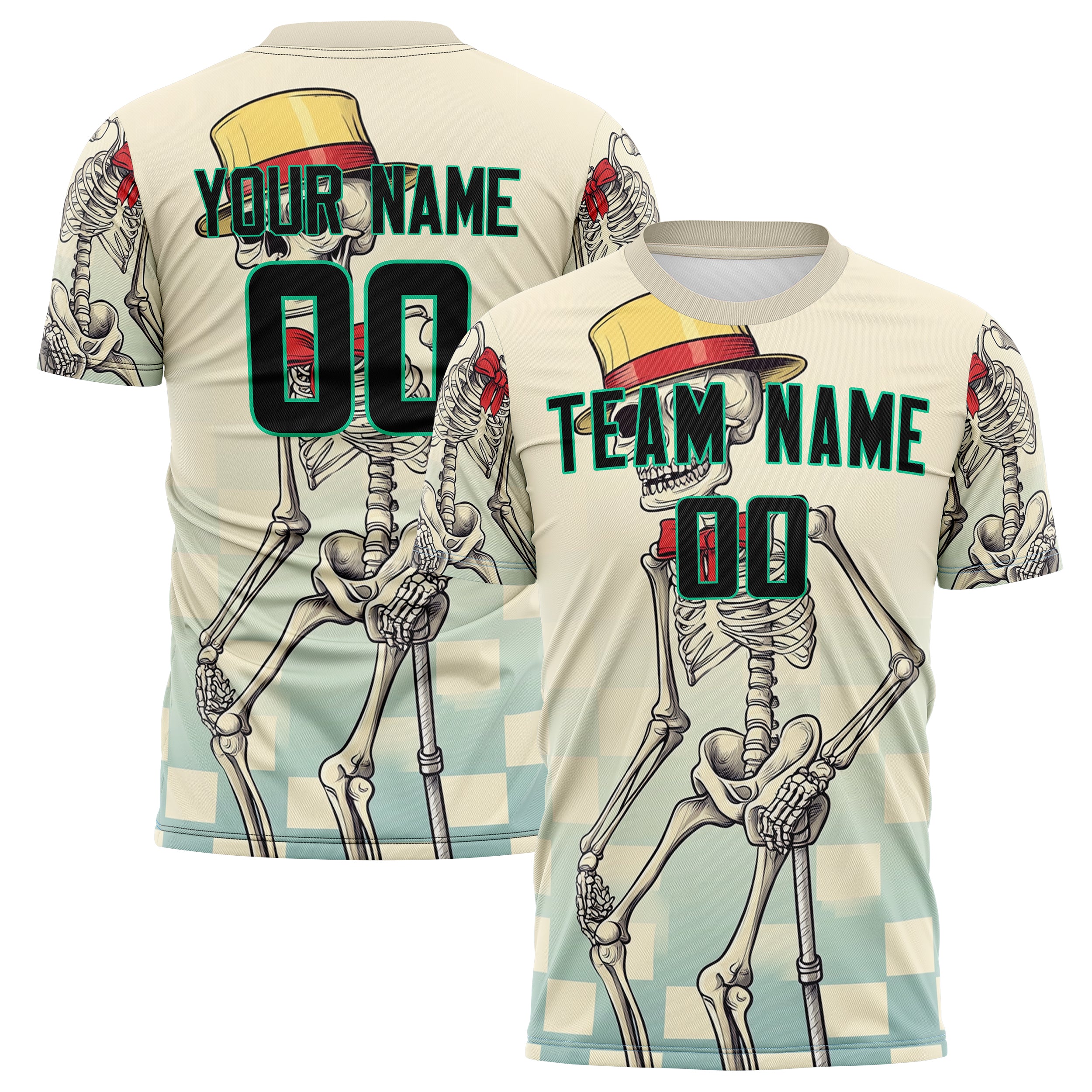 Custom Cream Skull Soccer Jersey FT04240816SK006