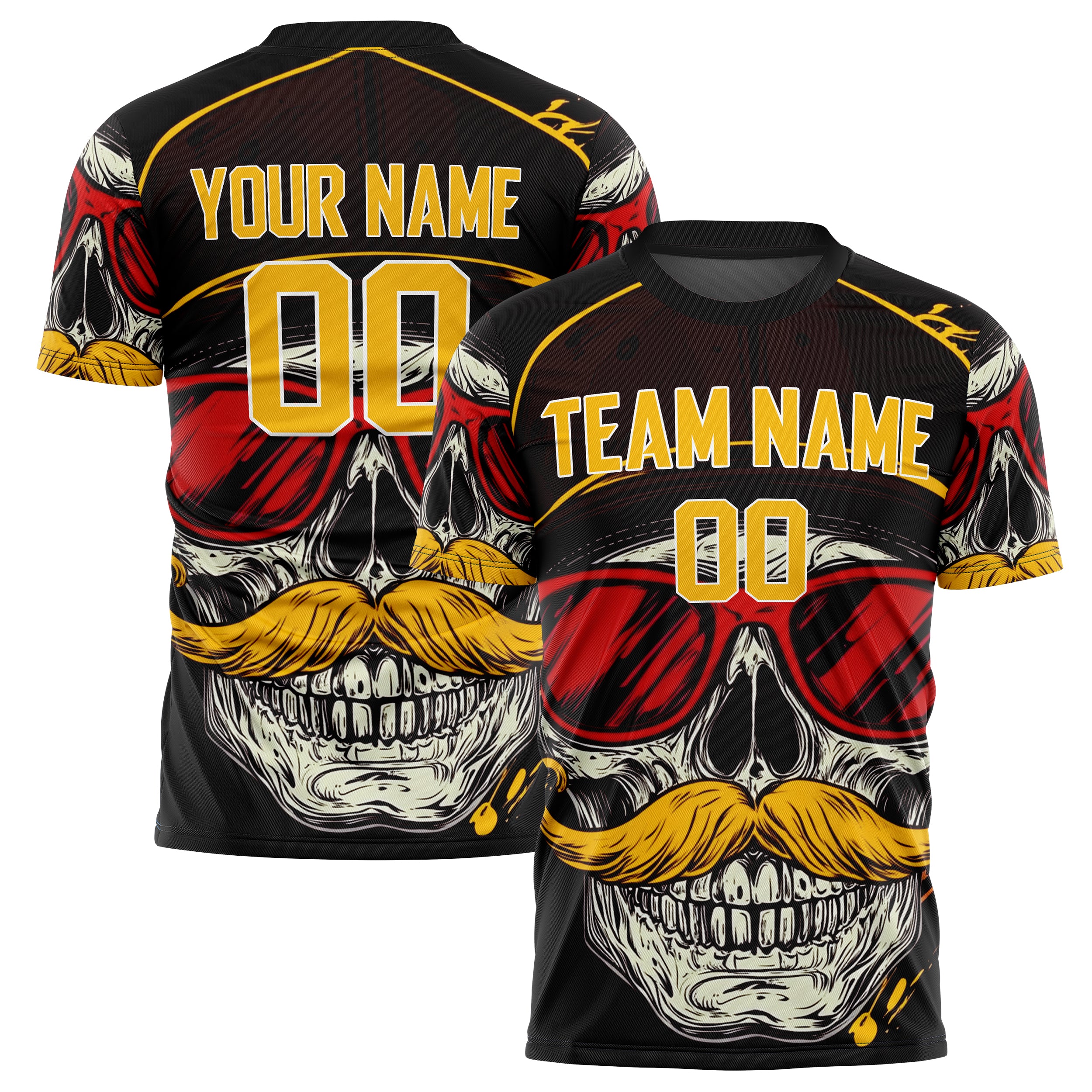 Custom Gold Skull Soccer Jersey FT04240816SK013