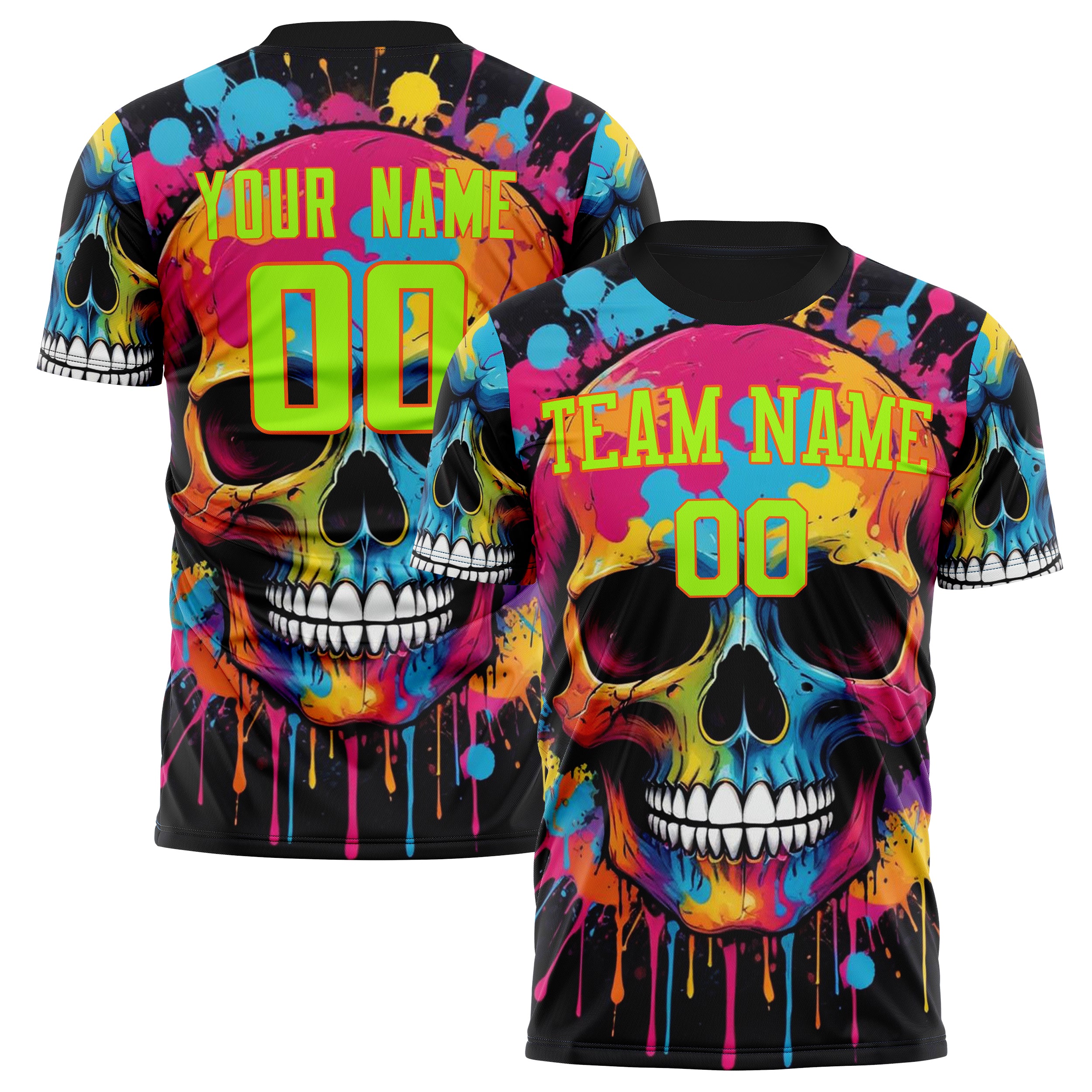 Custom Blue Skull Soccer Jersey FT04240816SK026