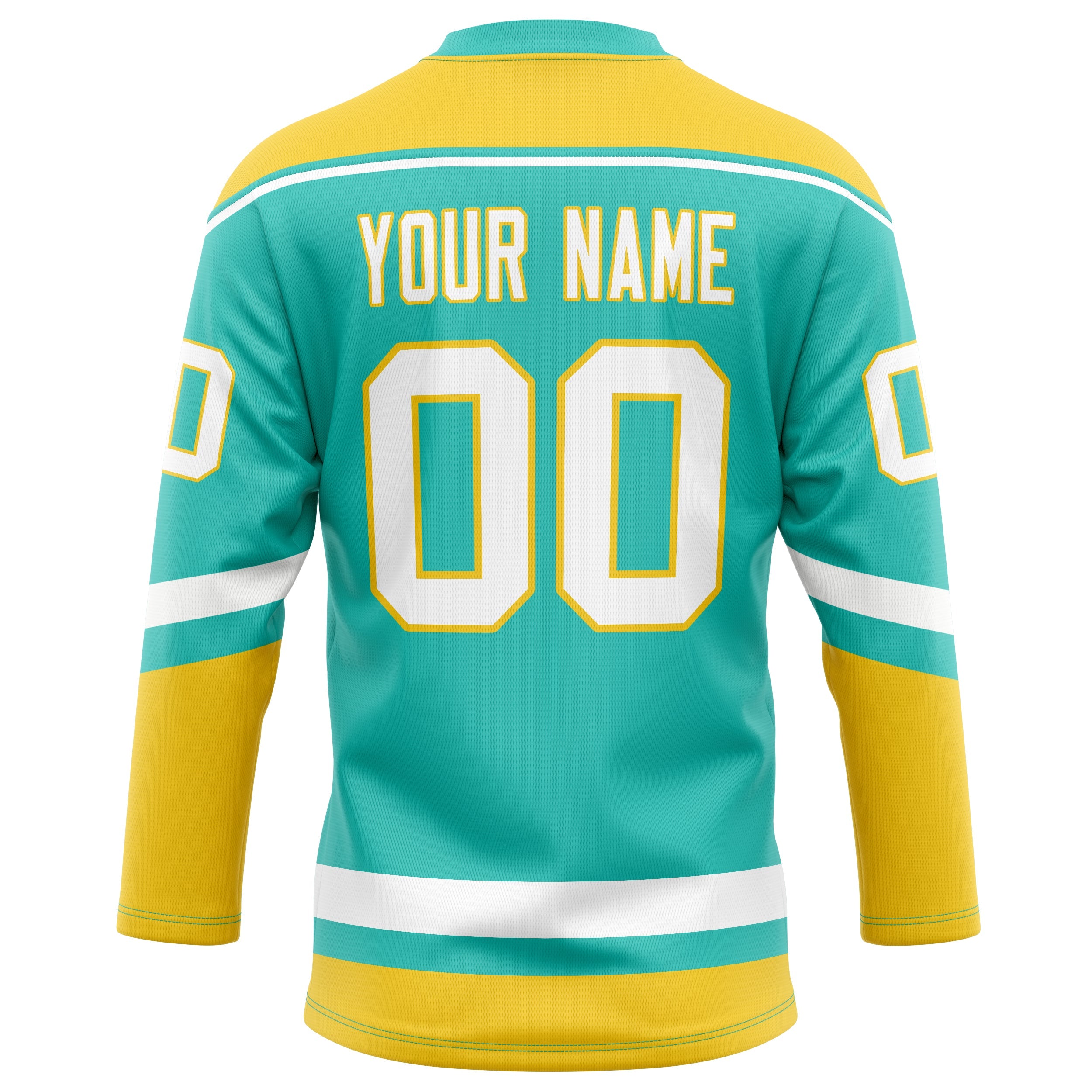Custom Aqua Gold Solid Colour Hockey Jersey