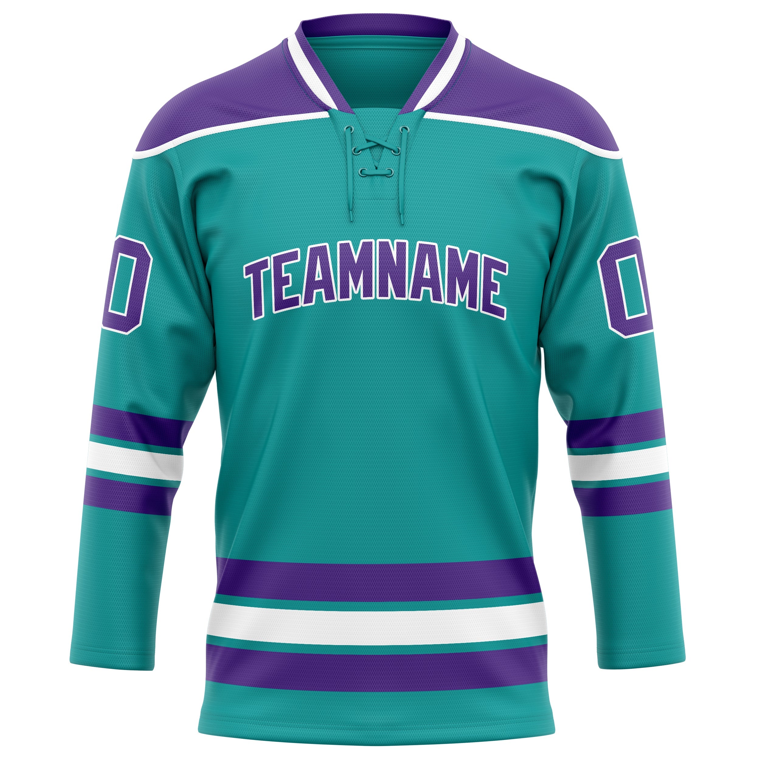 Custom Aqua Purple Solid Colour Hockey Jersey
