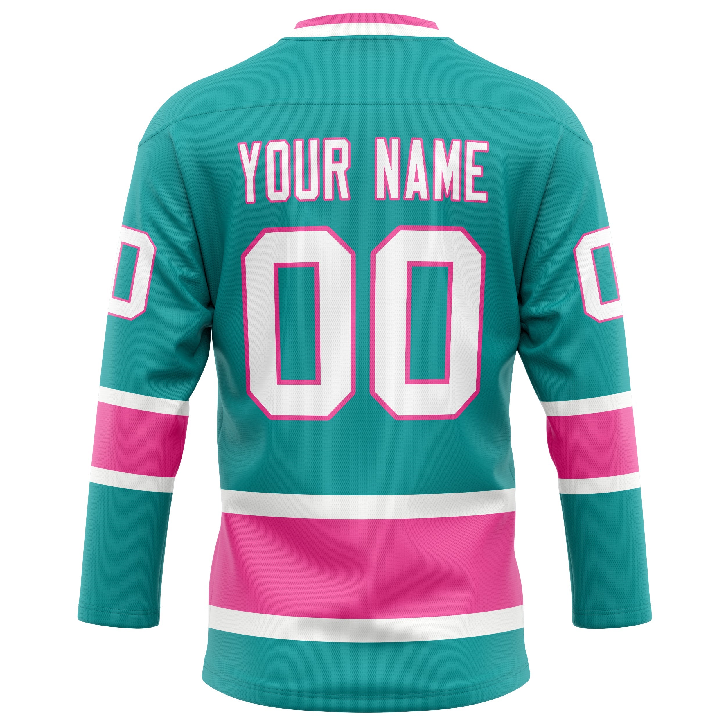 Custom Aqua Pink Solid Colour Hockey Jersey