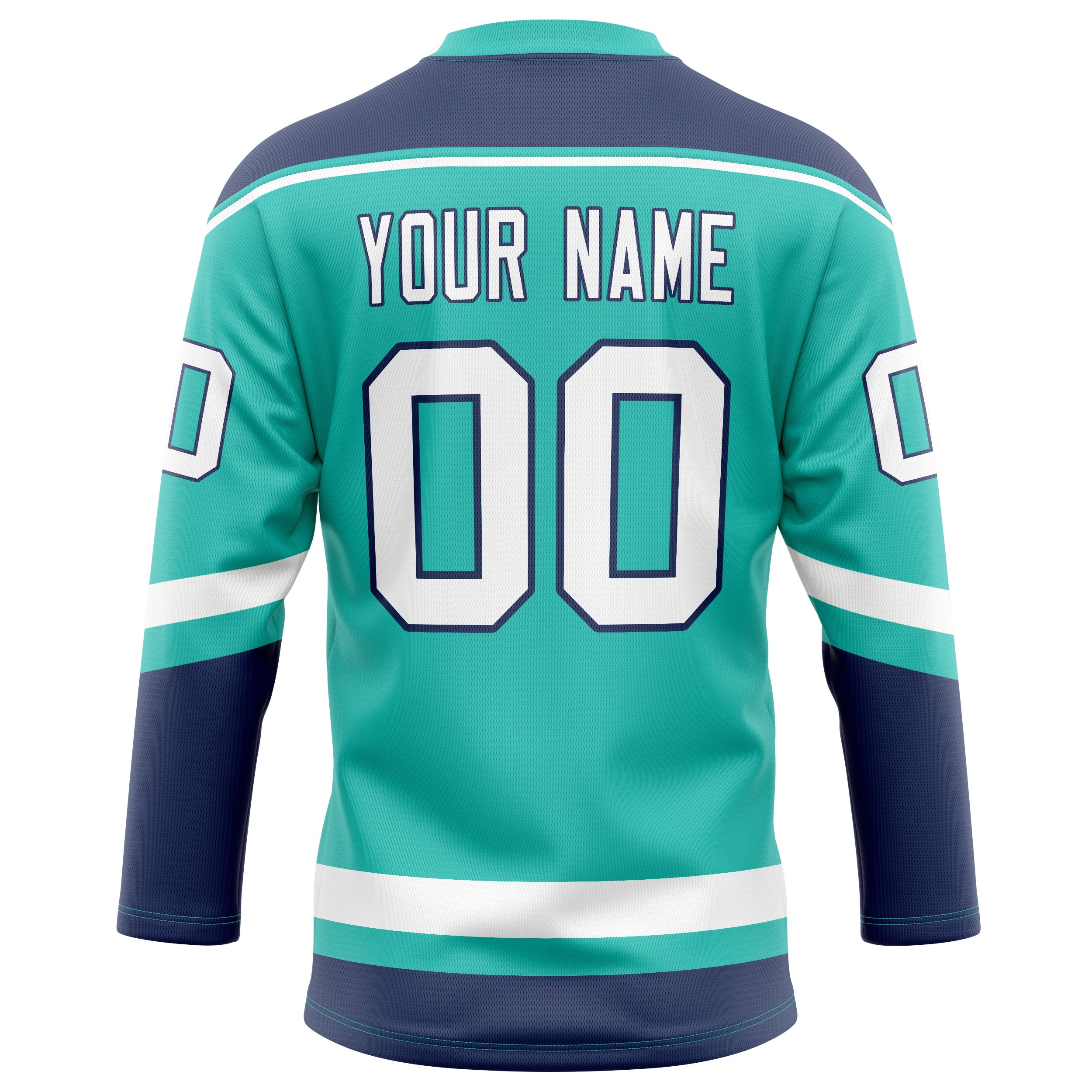 Custom Aqua Navy Solid Colour Hockey Jersey