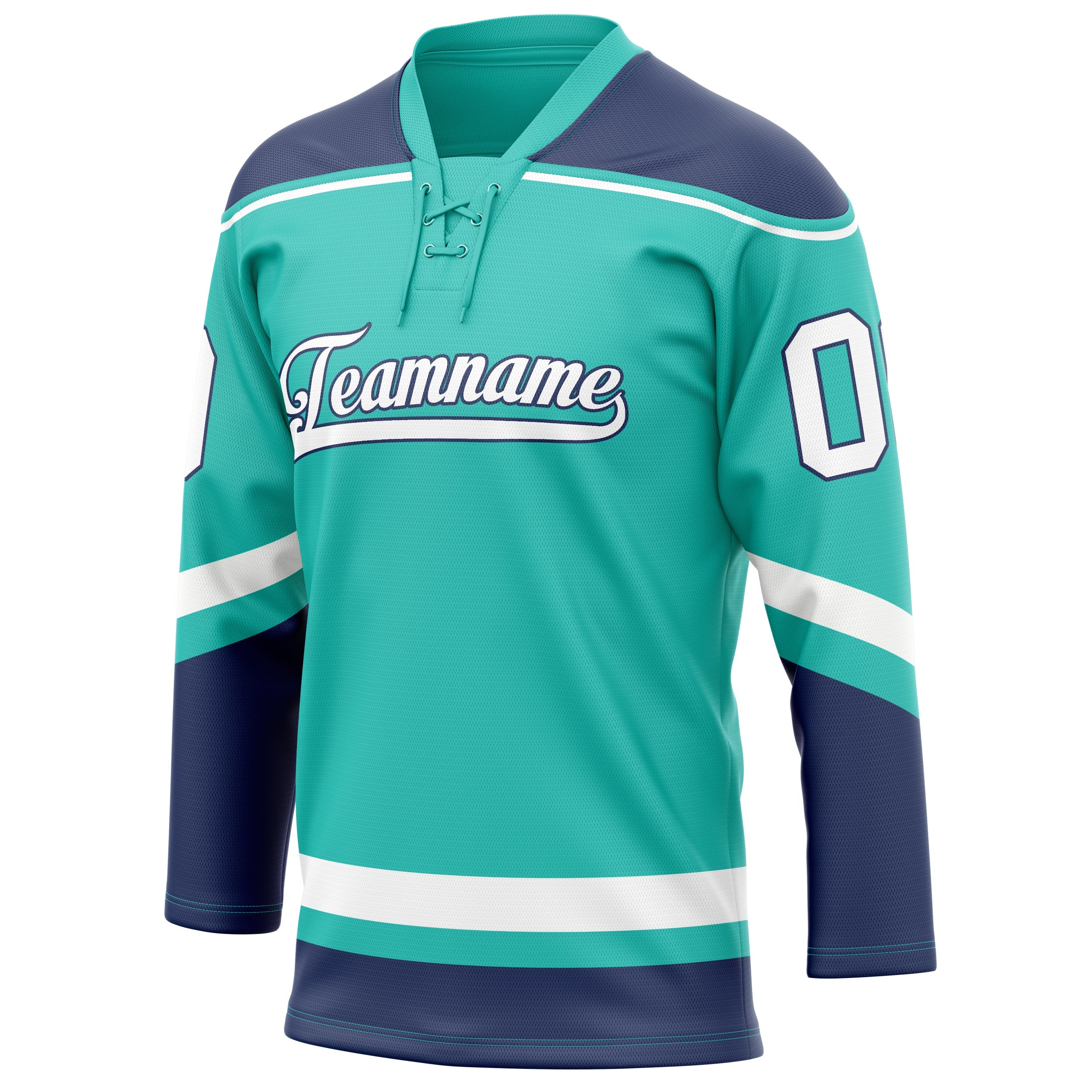 Custom Aqua Navy Solid Colour Hockey Jersey