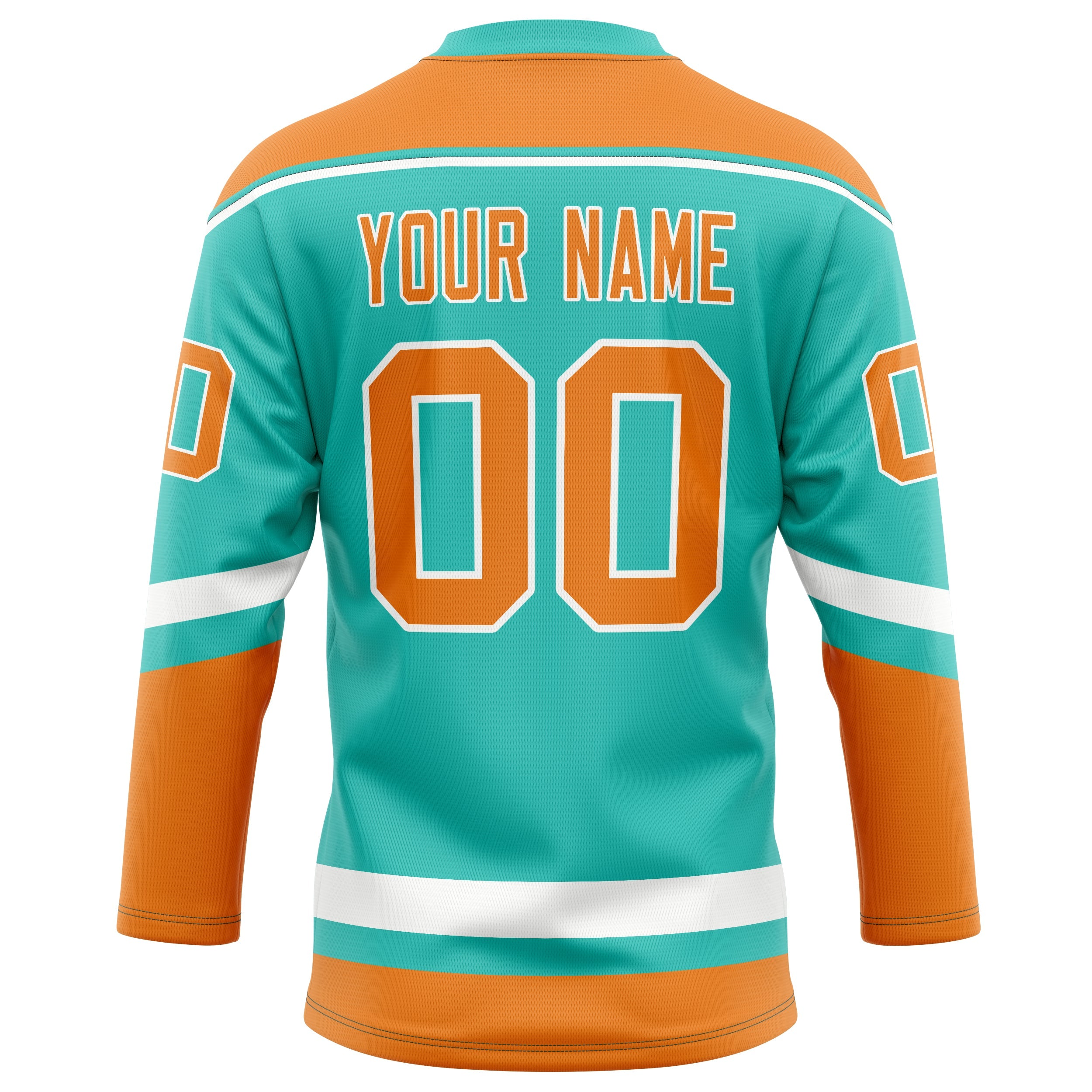 Custom Aqua Orange Solid Colour Hockey Jersey