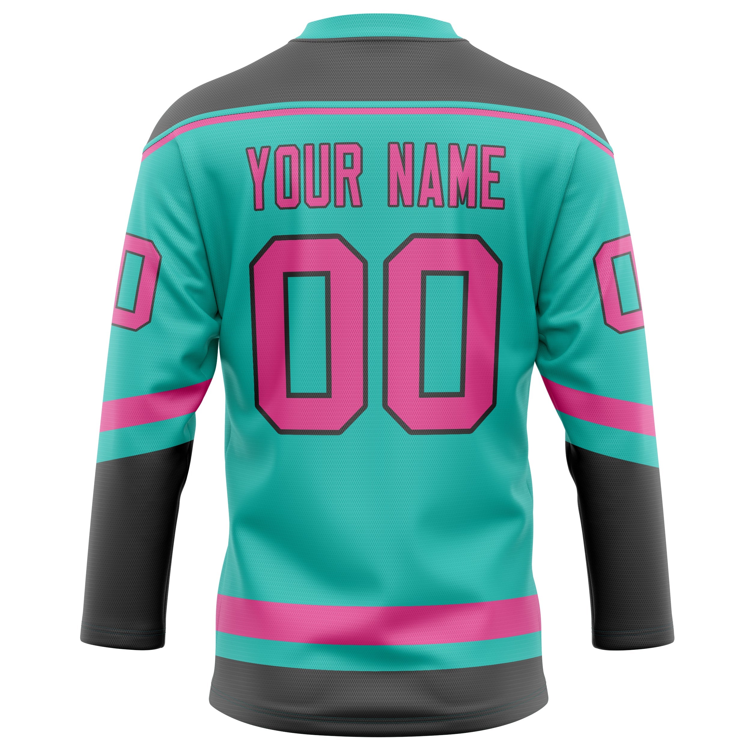 Custom Aqua Pink Solid Colour Hockey Jersey