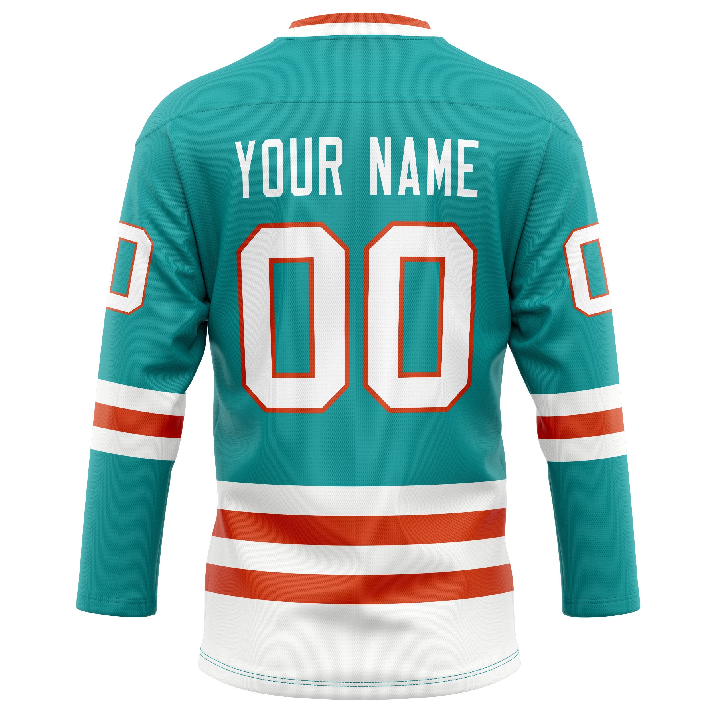 Custom Aqua White Solid Colour Hockey Jersey
