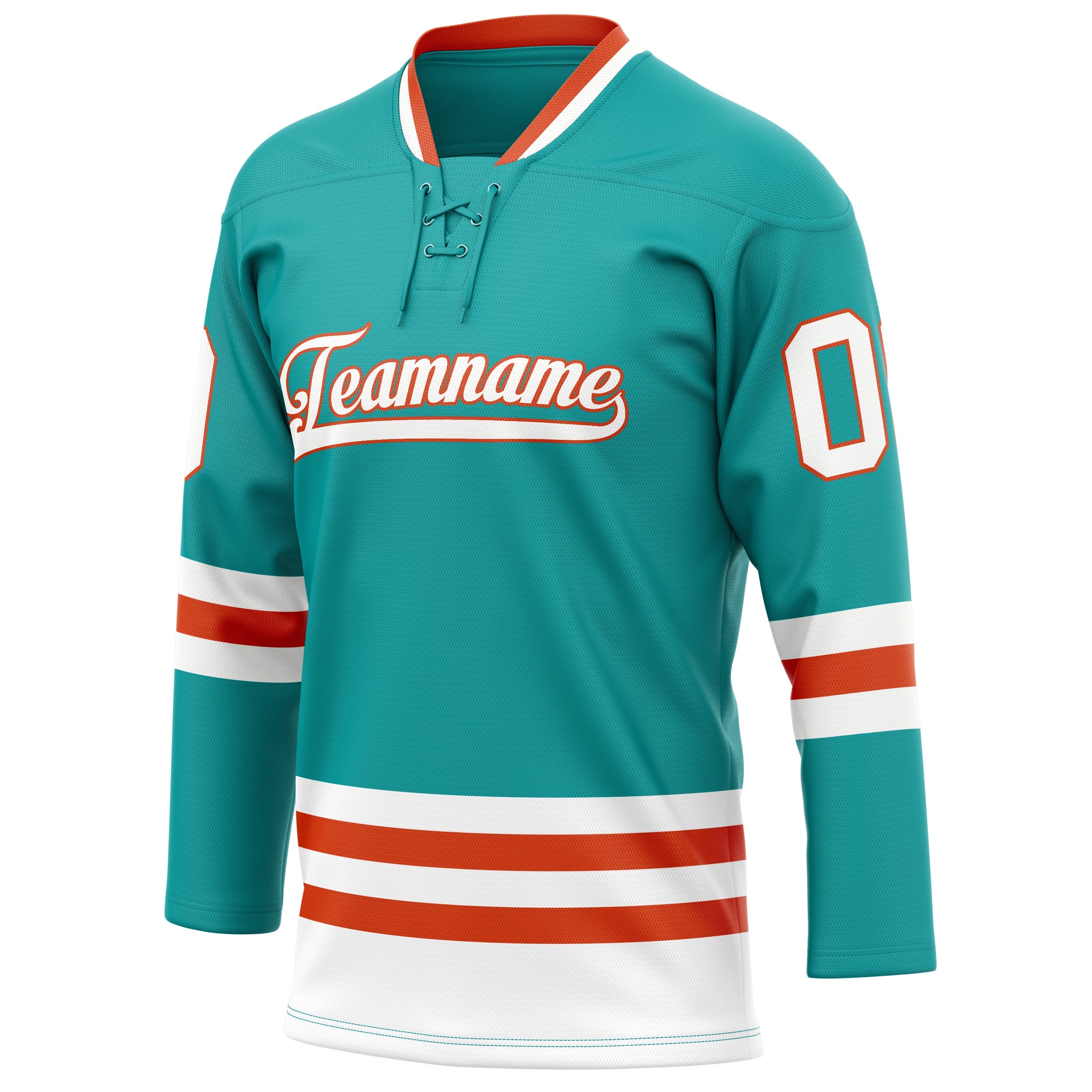 Custom Aqua White Solid Colour Hockey Jersey