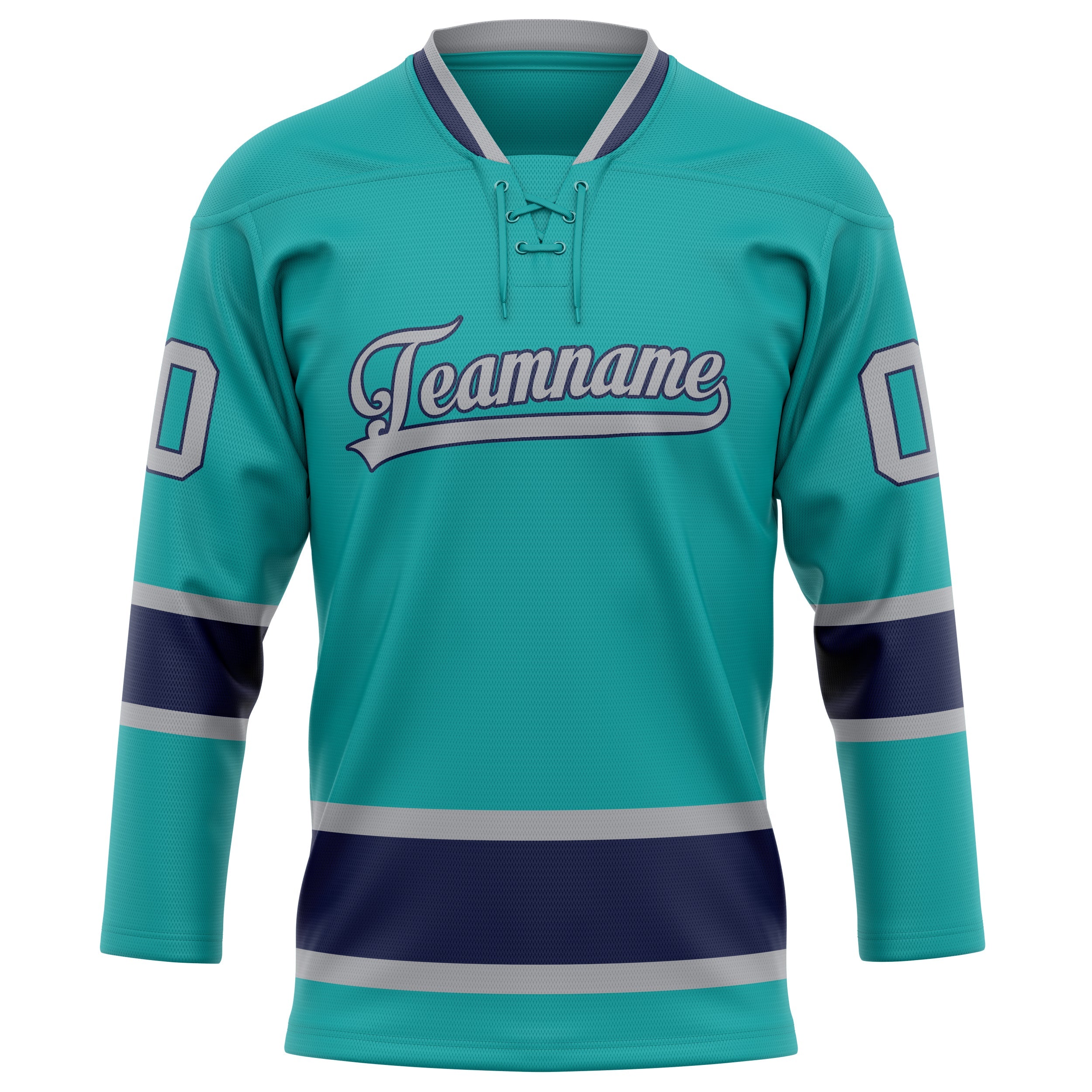 Custom Aqua Navy Solid Colour Hockey Jersey