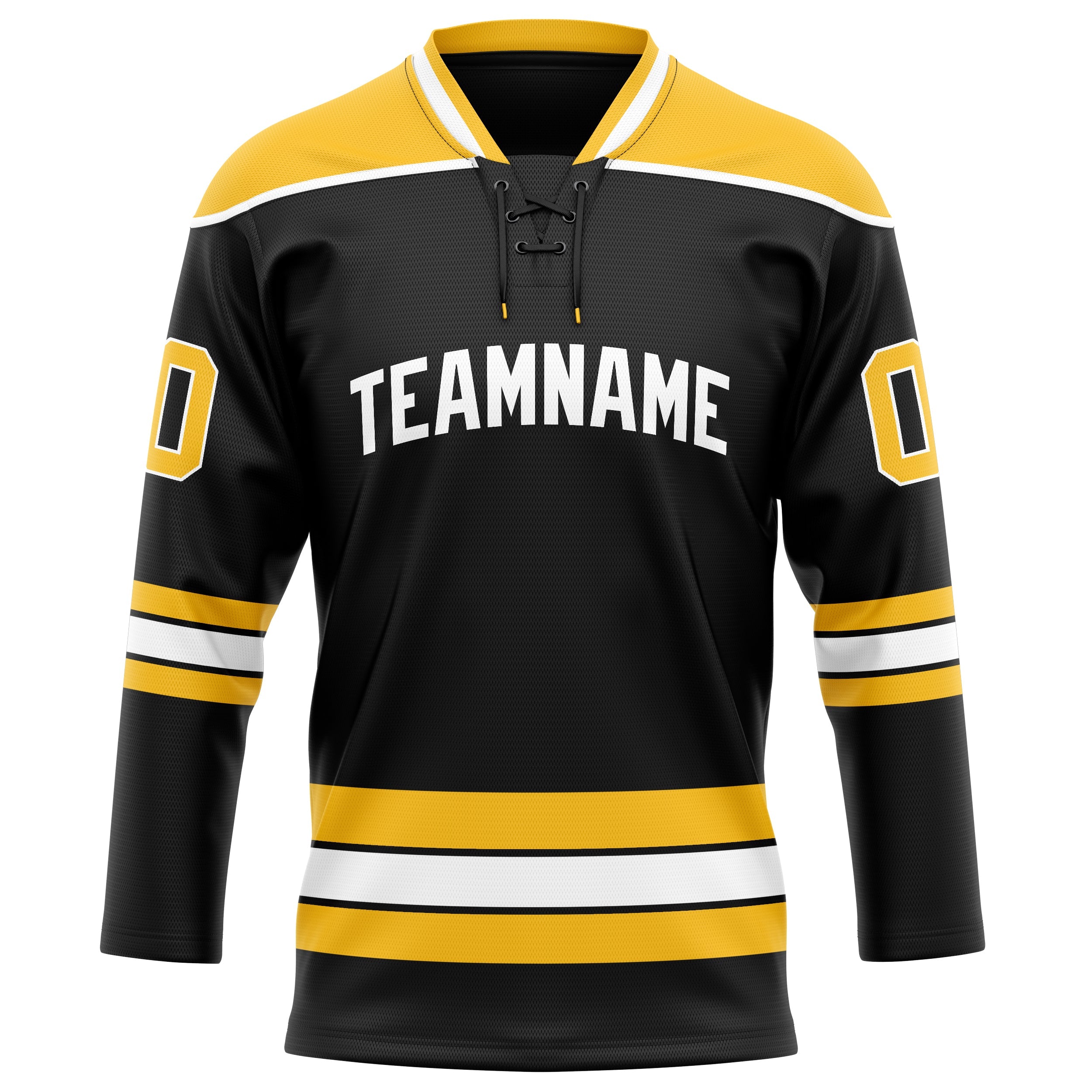 Custom Black Gold Solid Colour Hockey Jersey