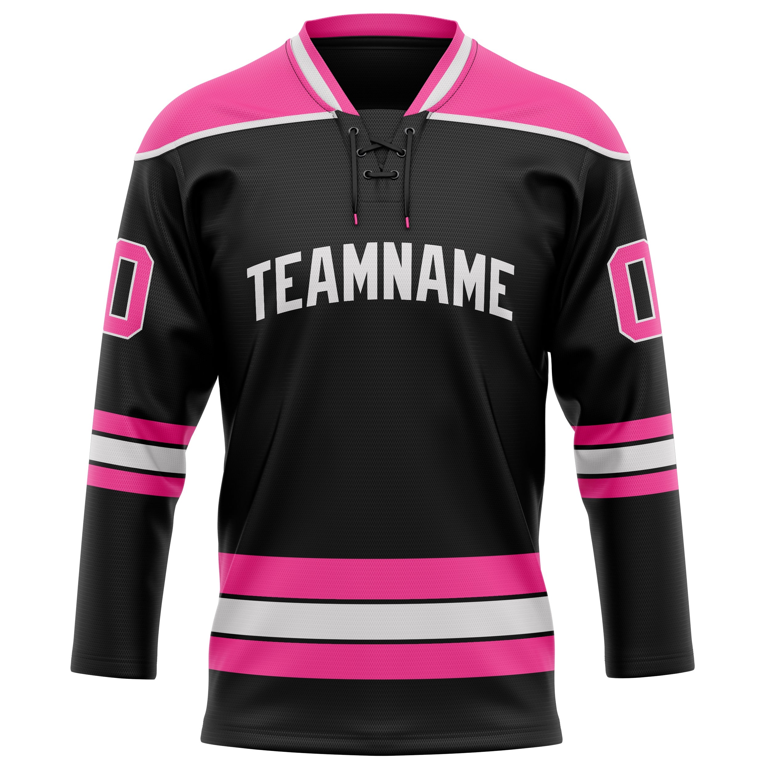 Custom Black Pink Solid Colour Hockey Jersey