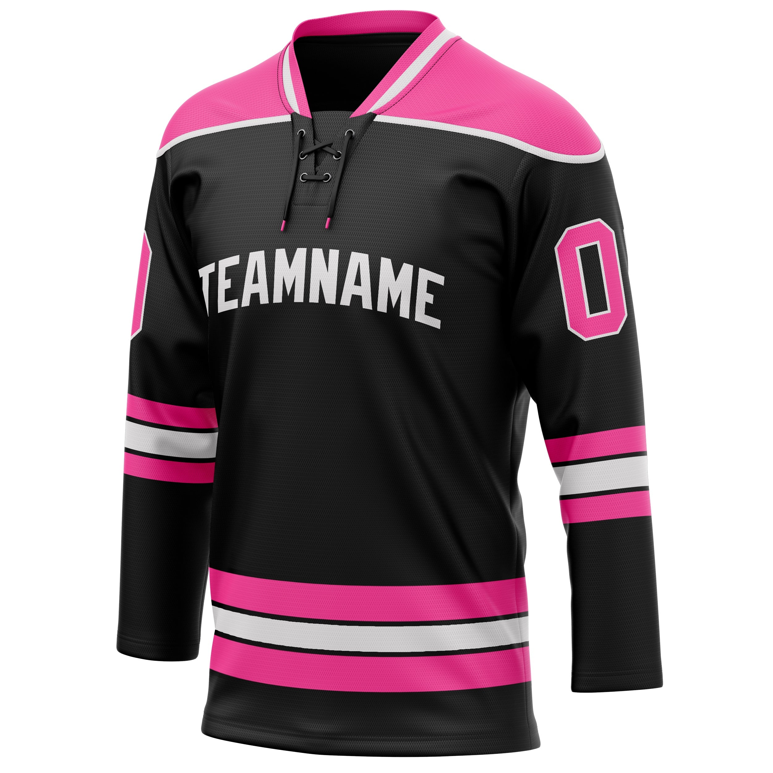 Custom Black Pink Solid Colour Hockey Jersey