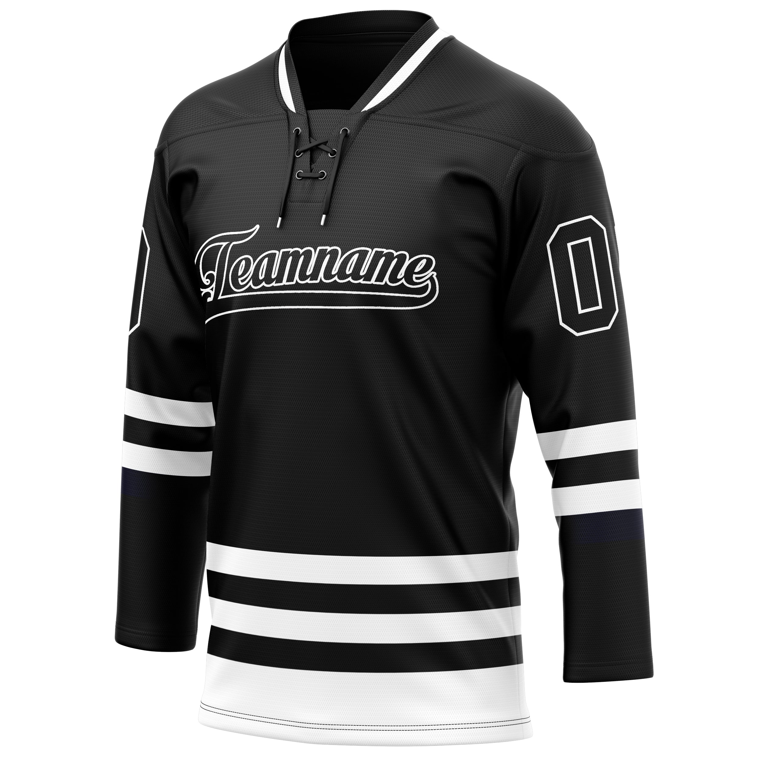 Custom Black White Solid Colour Hockey Jersey