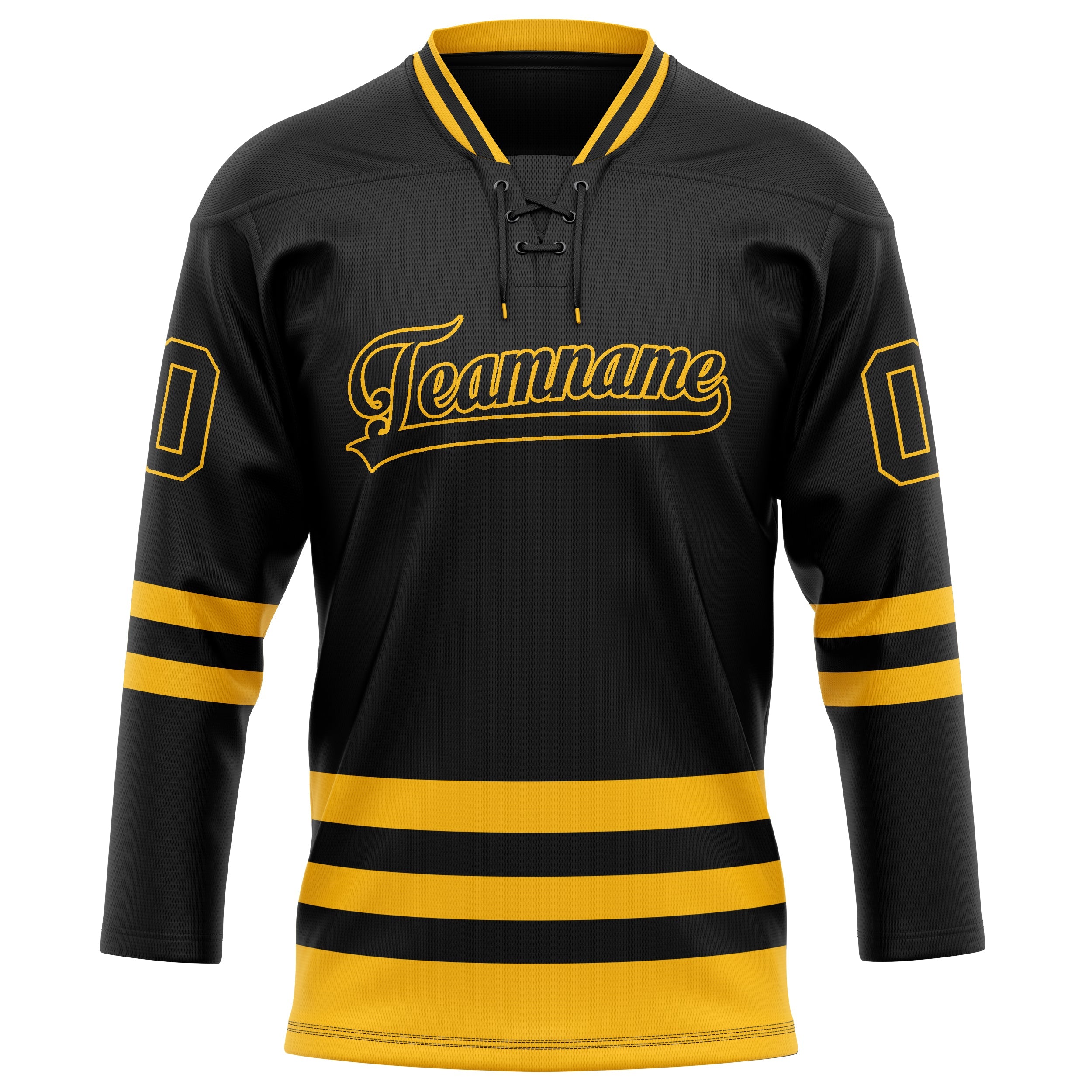 Custom Black Gold Solid Colour Hockey Jersey