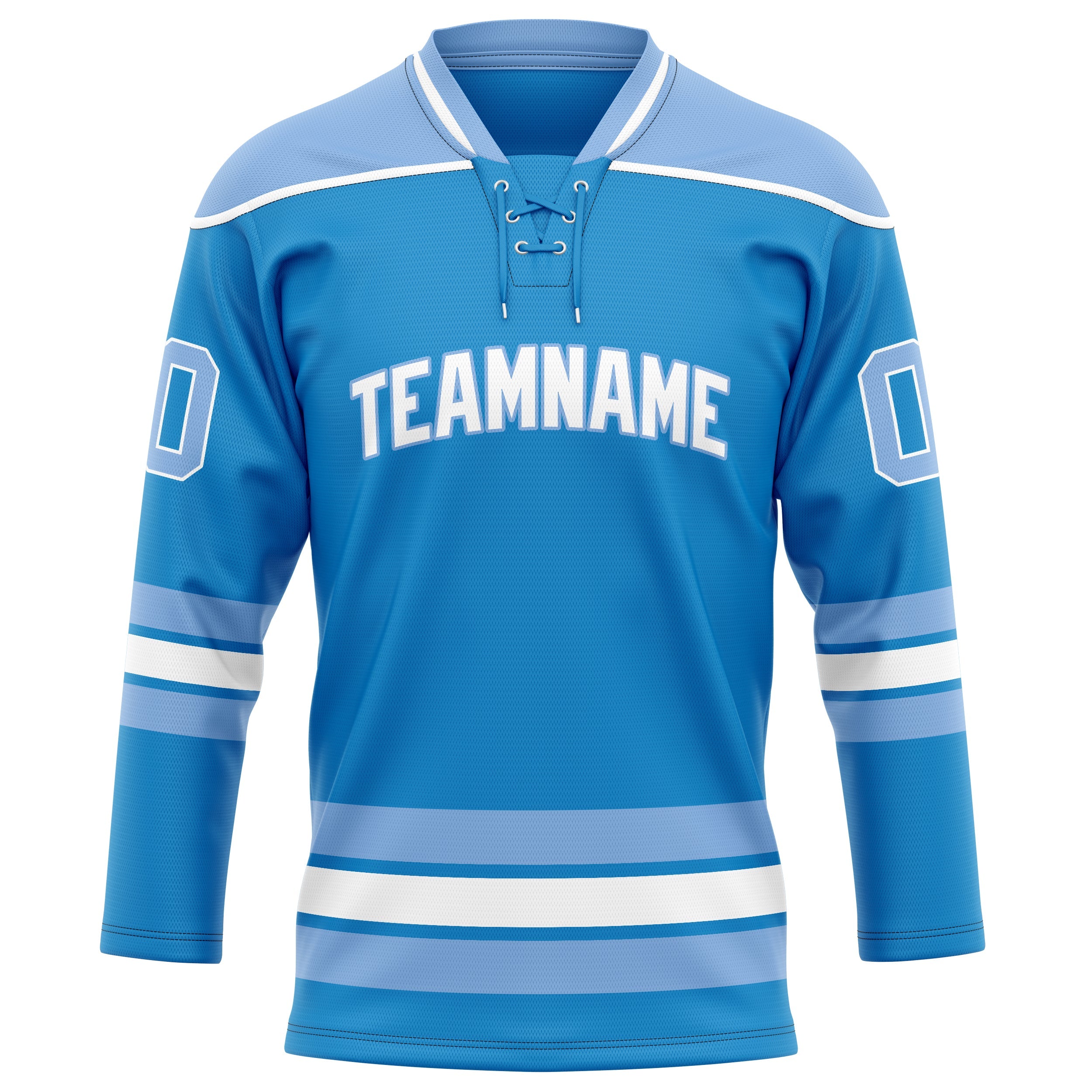 Custom Blue Light Blue Solid Colour Hockey Jersey