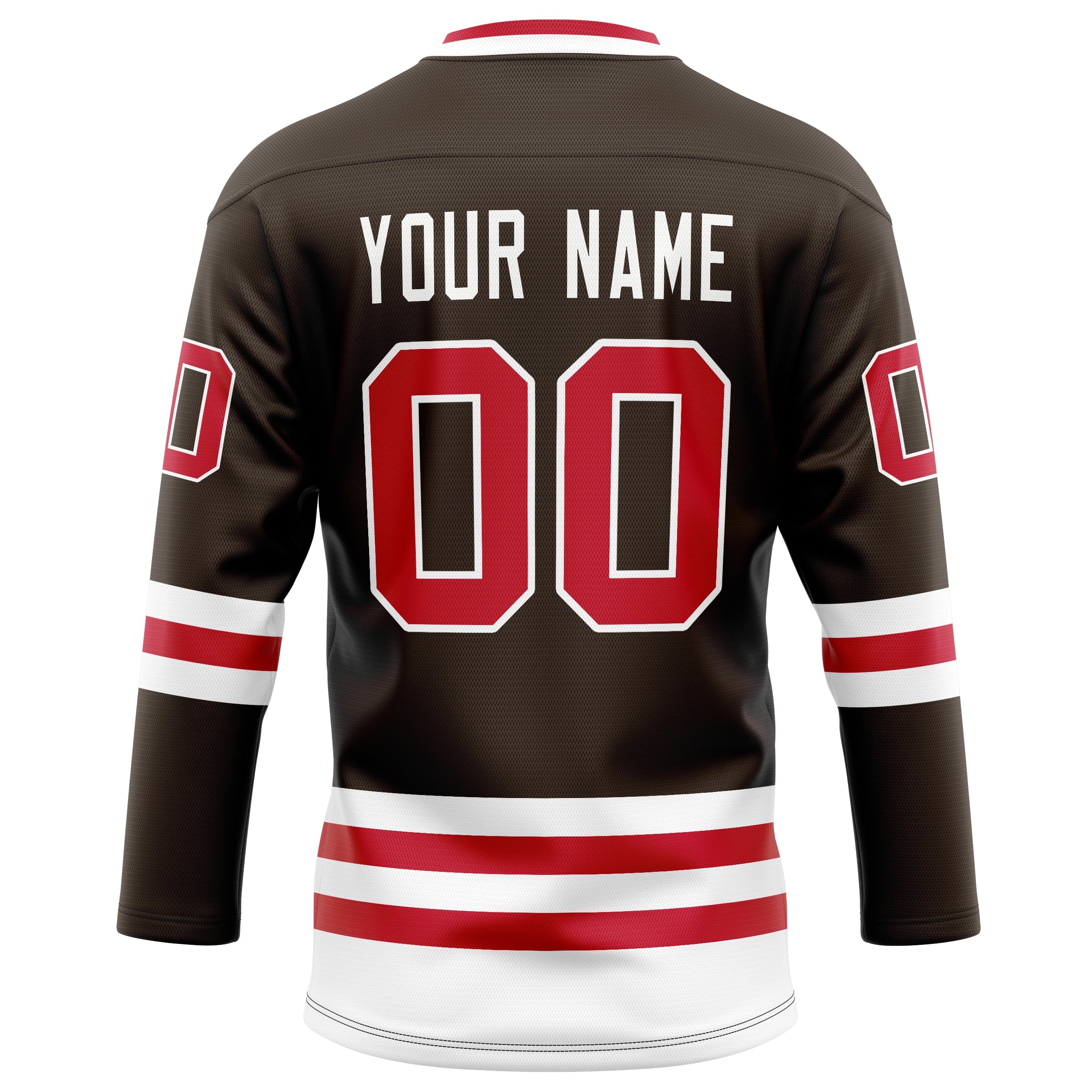Custom Brown Red Solid Colour Hockey Jersey