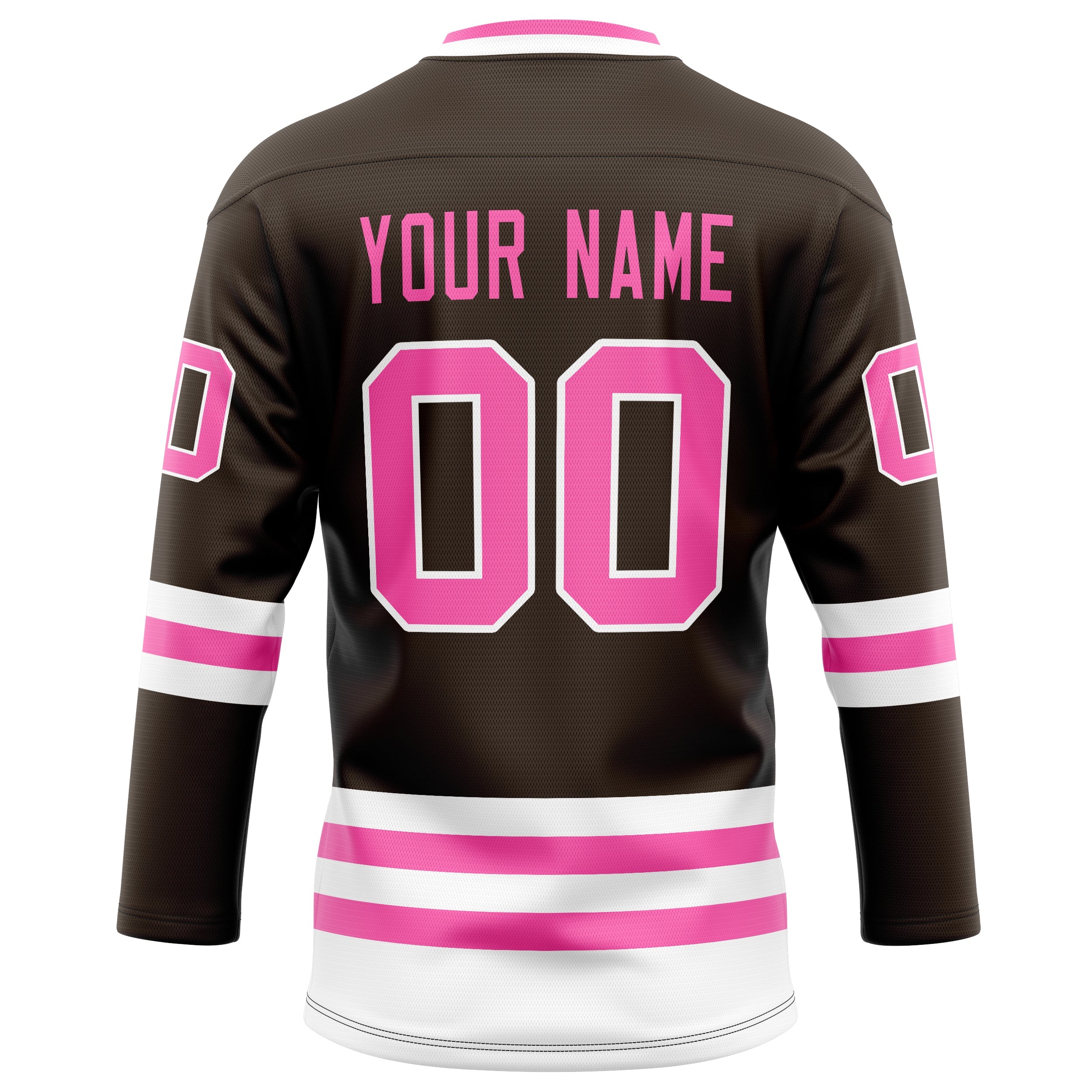 Custom Brown Pink Solid Colour Hockey Jersey