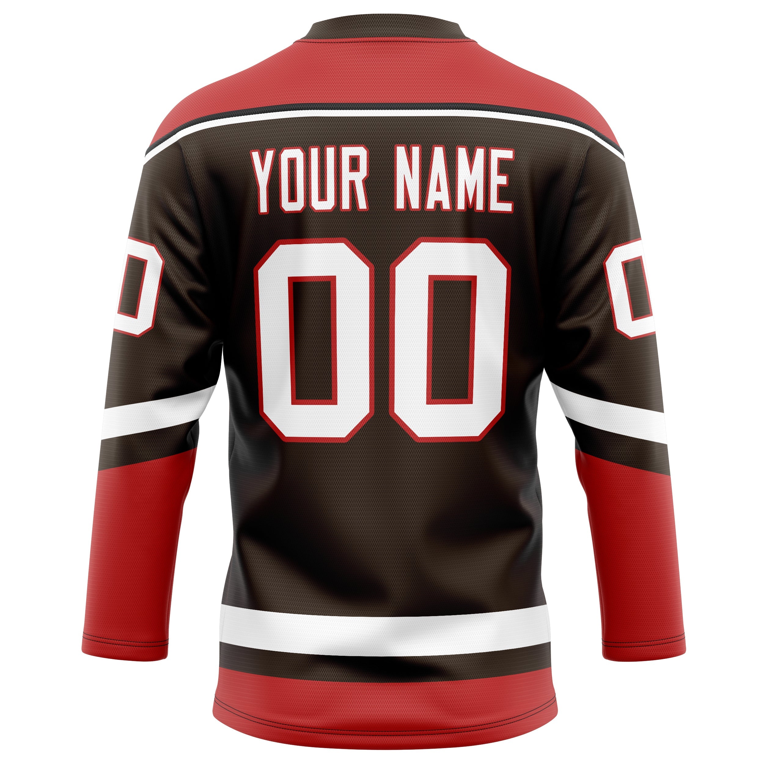 Custom Brown Red Solid Colour Hockey Jersey