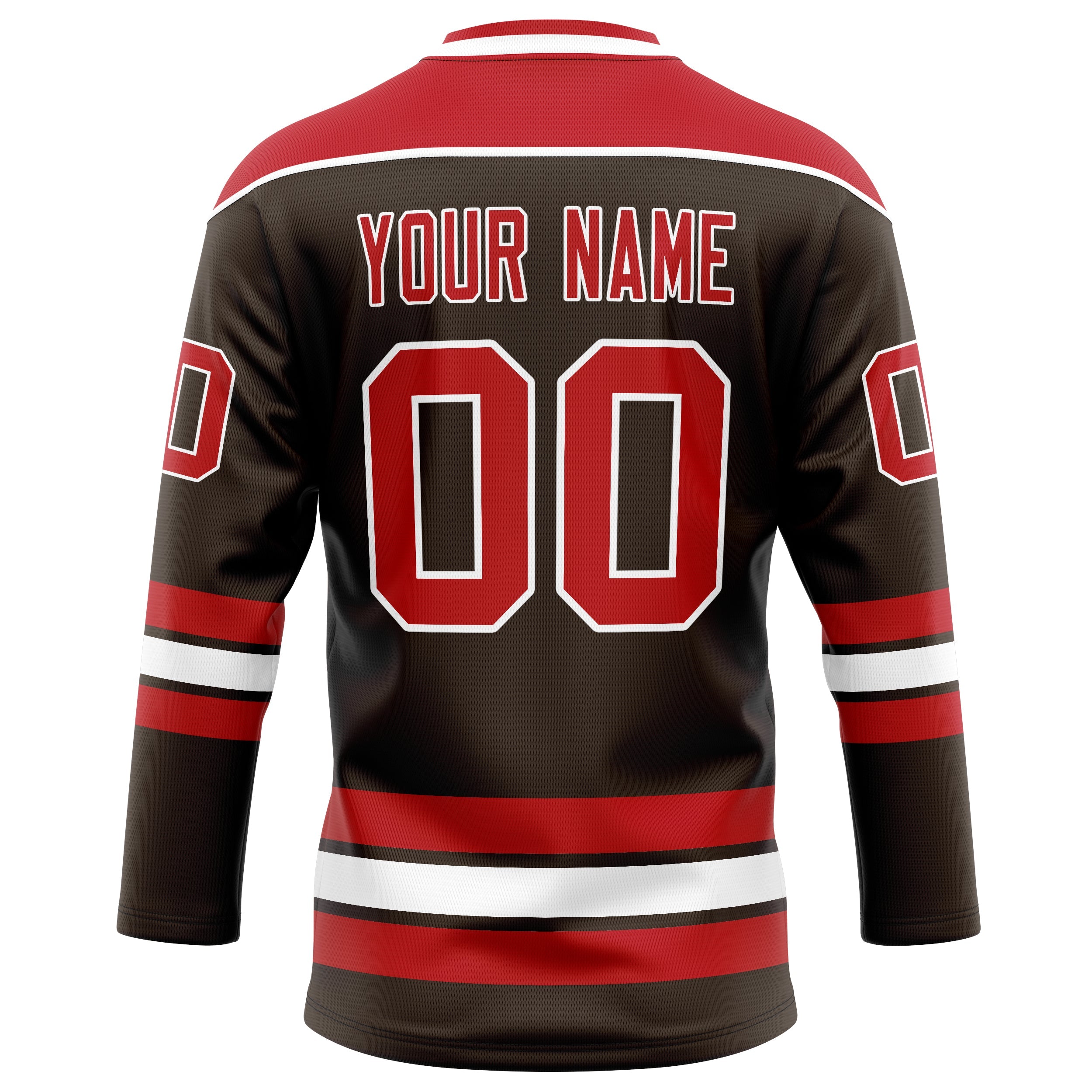 Custom Brown Red Solid Colour Hockey Jersey
