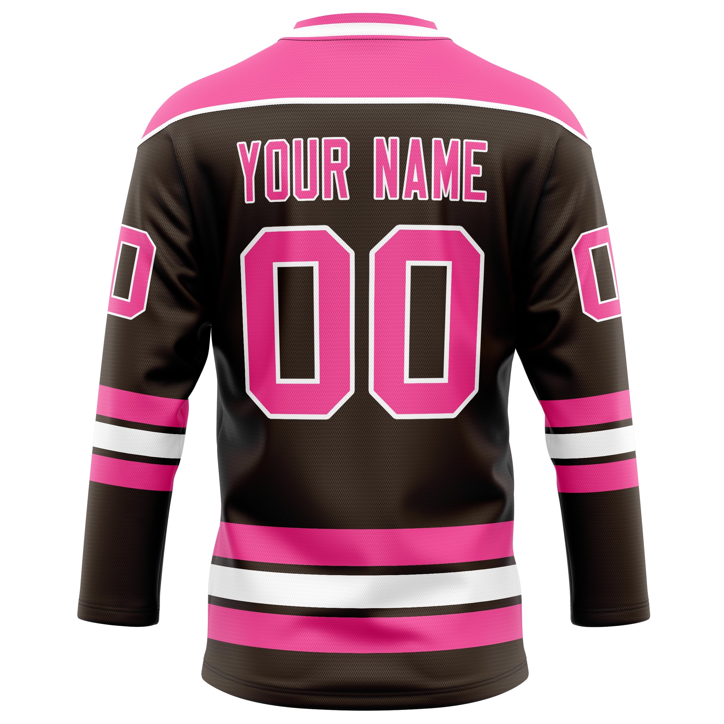 Custom Brown Pink Solid Colour Hockey Jersey