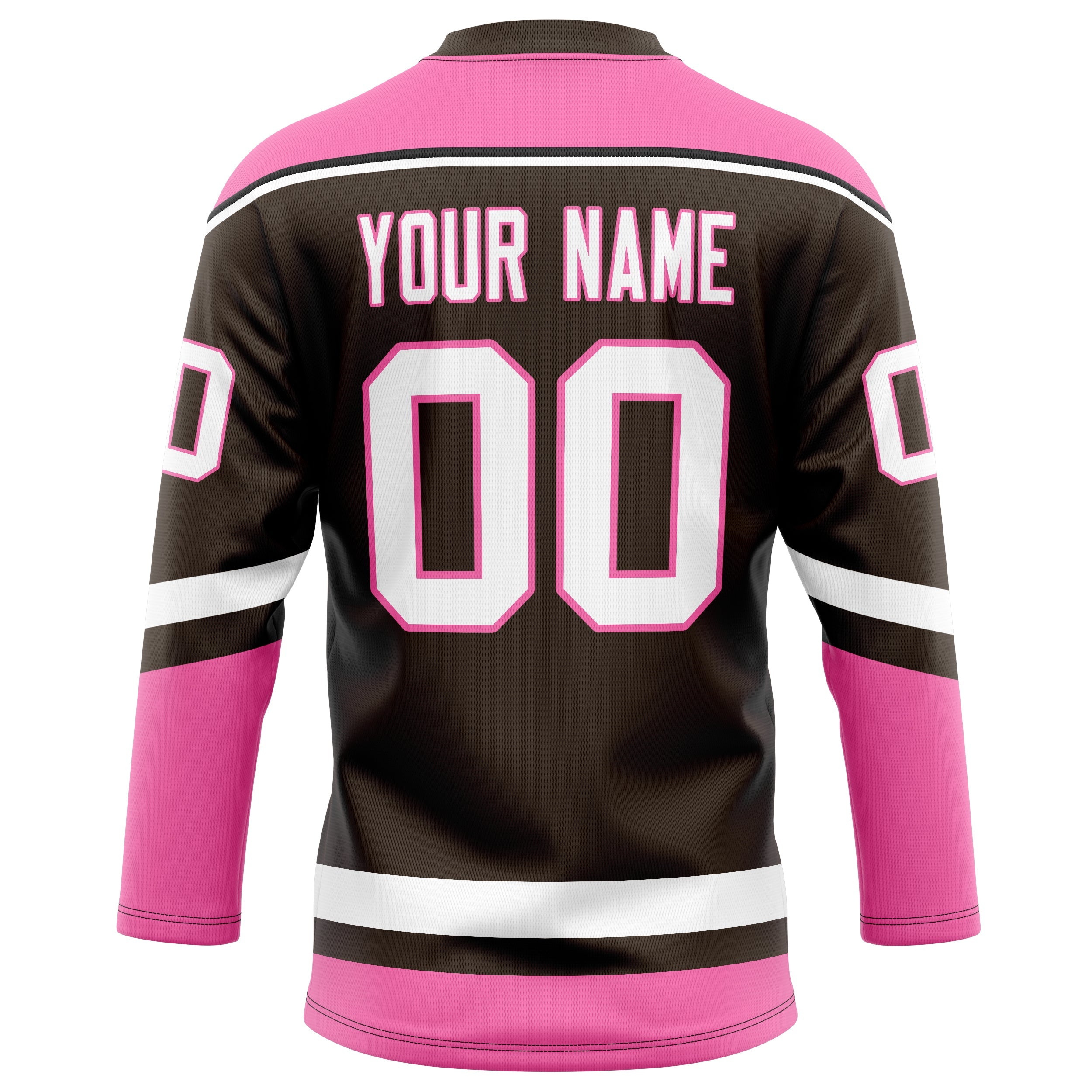 Custom Brown Pink Solid Colour Hockey Jersey